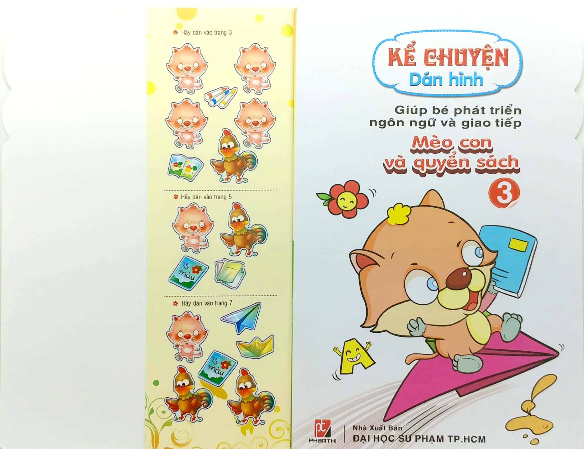 bộ kể chuyện dán hình 3 - mèo con và quyển sách