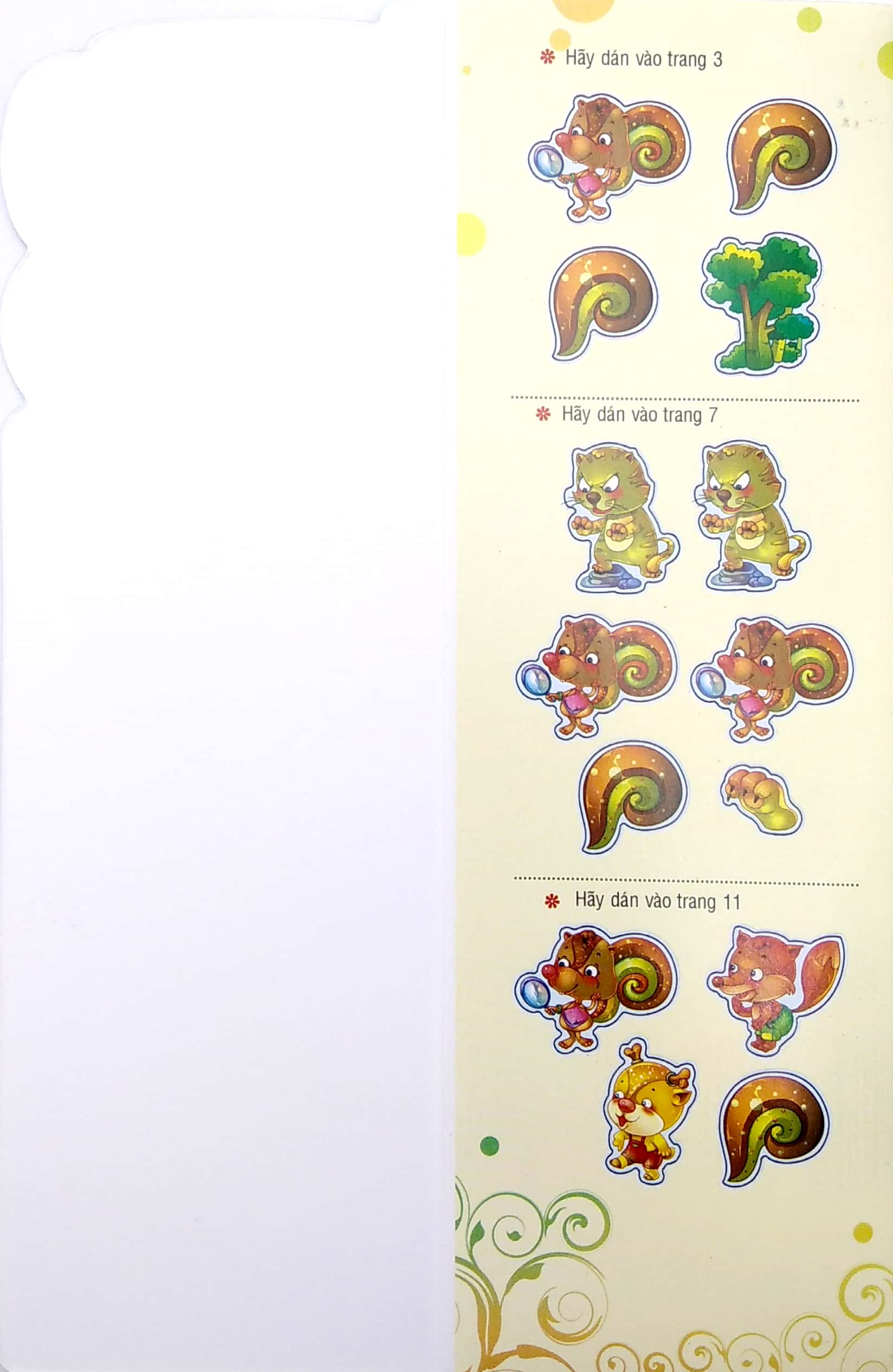 bộ kể chuyện dán hình 5 - cái đuôi của sóc nâu