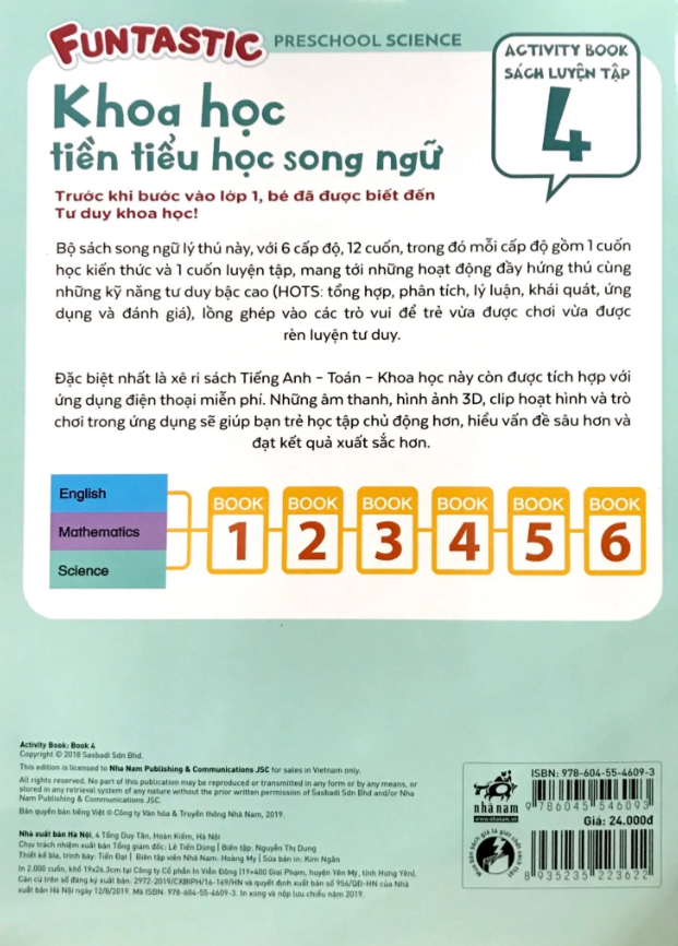 bộ khoa học tiền tiểu học song ngữ- sách luyện tập 4