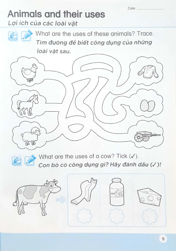 bộ khoa học tiền tiểu học song ngữ- sách luyện tập 5