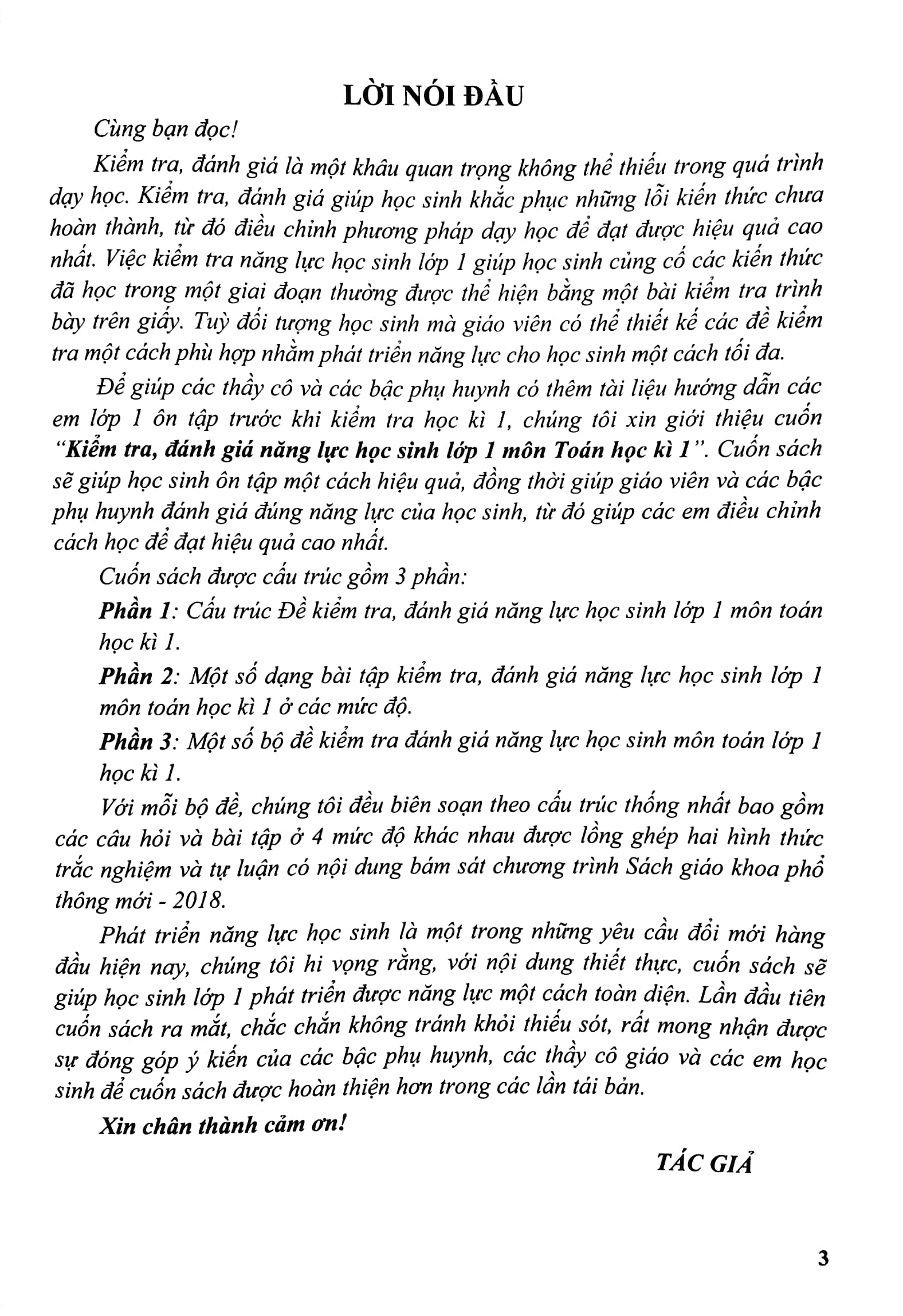 bộ kiểm tra, đánh giá năng lực học sinh lớp 1 môn toán - học kì 1