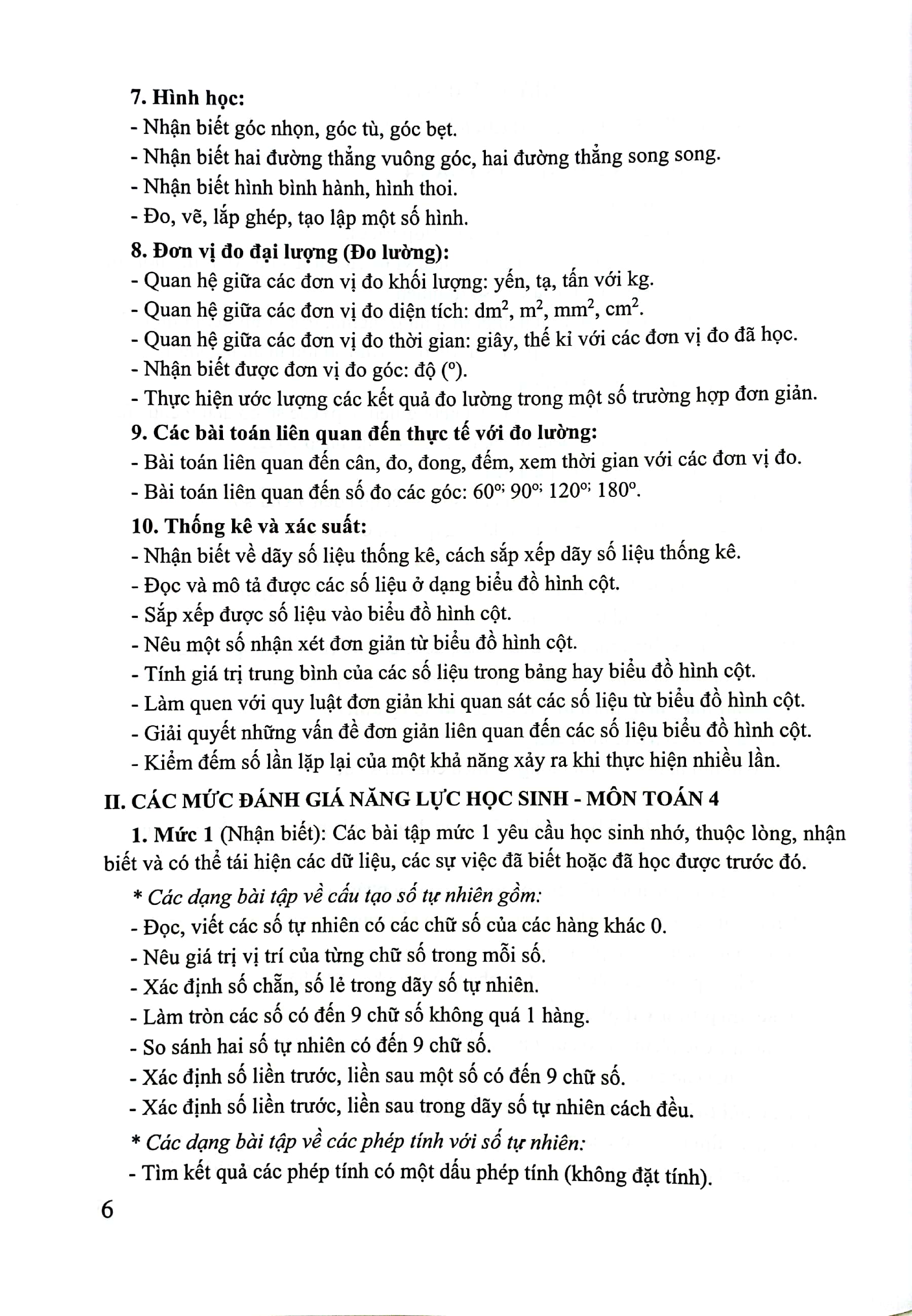 bộ kiểm tra, đánh giá năng lực học sinh lớp 4 môn toán - học kì 1