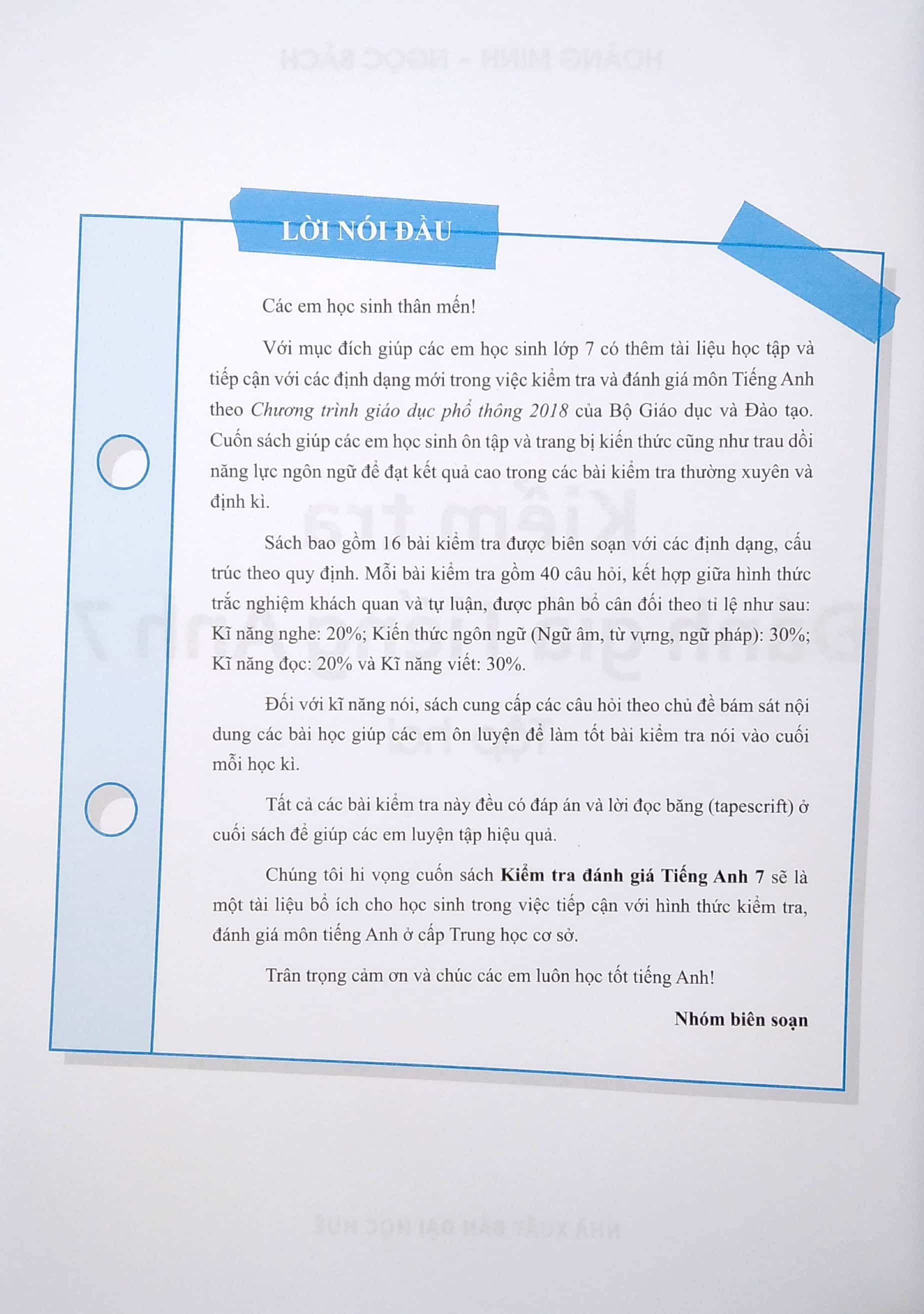 bộ kiểm tra đánh giá tiếng anh 7 - tập 2