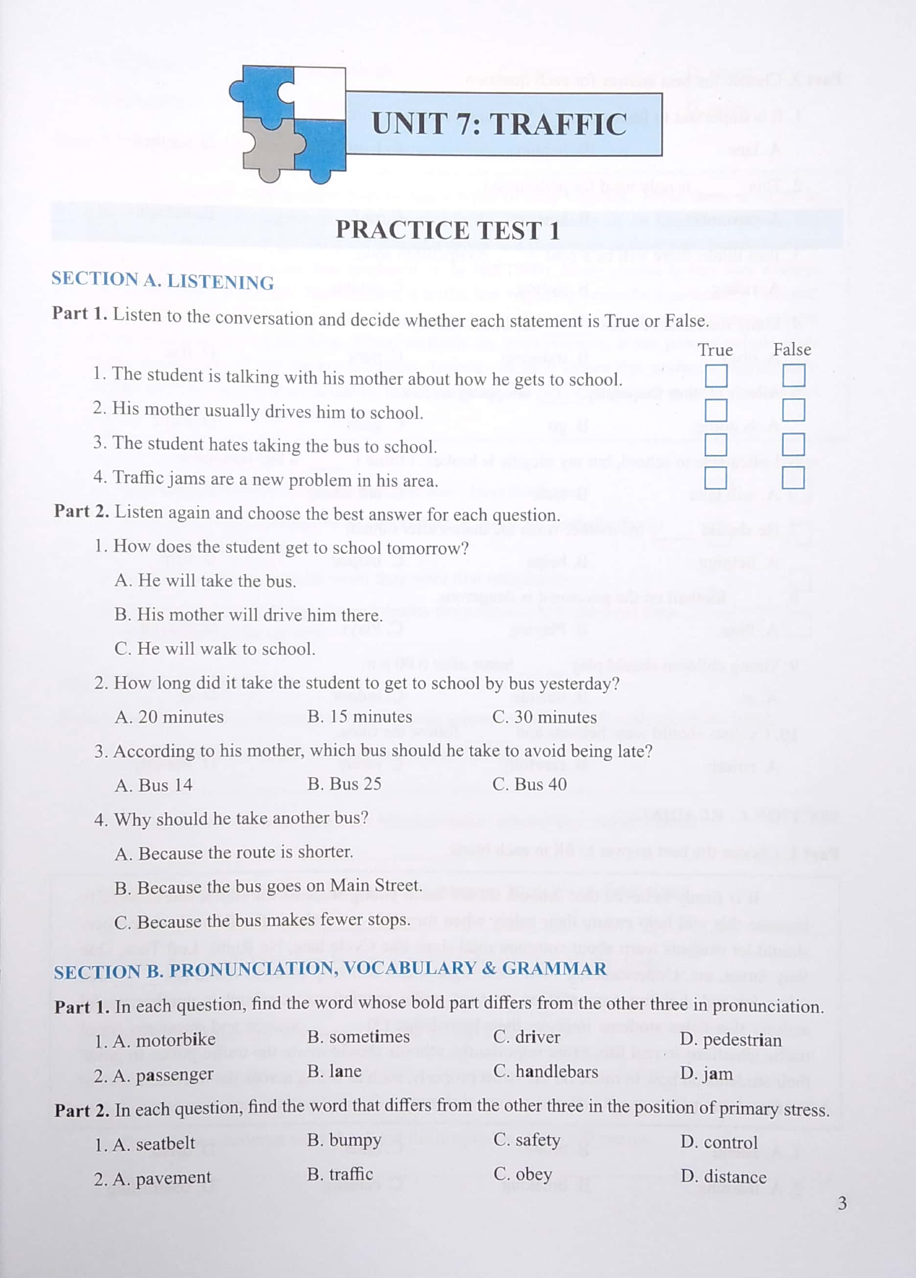 bộ kiểm tra đánh giá tiếng anh 7 - tập 2