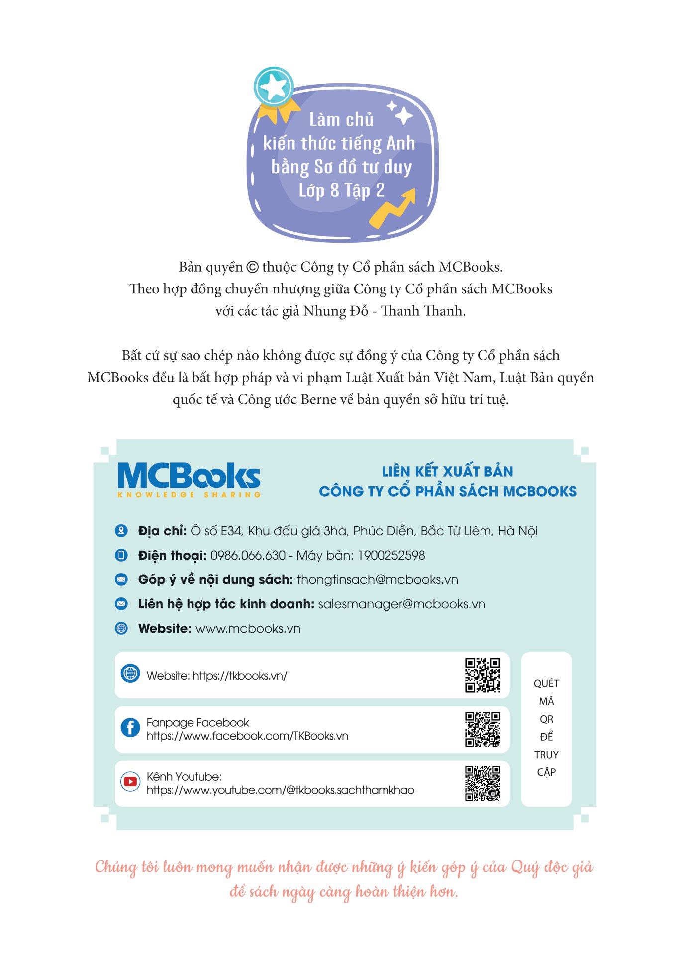 bộ làm chủ kiến thức tiếng anh bằng sơ đồ tư duy lớp 8 - tập 2