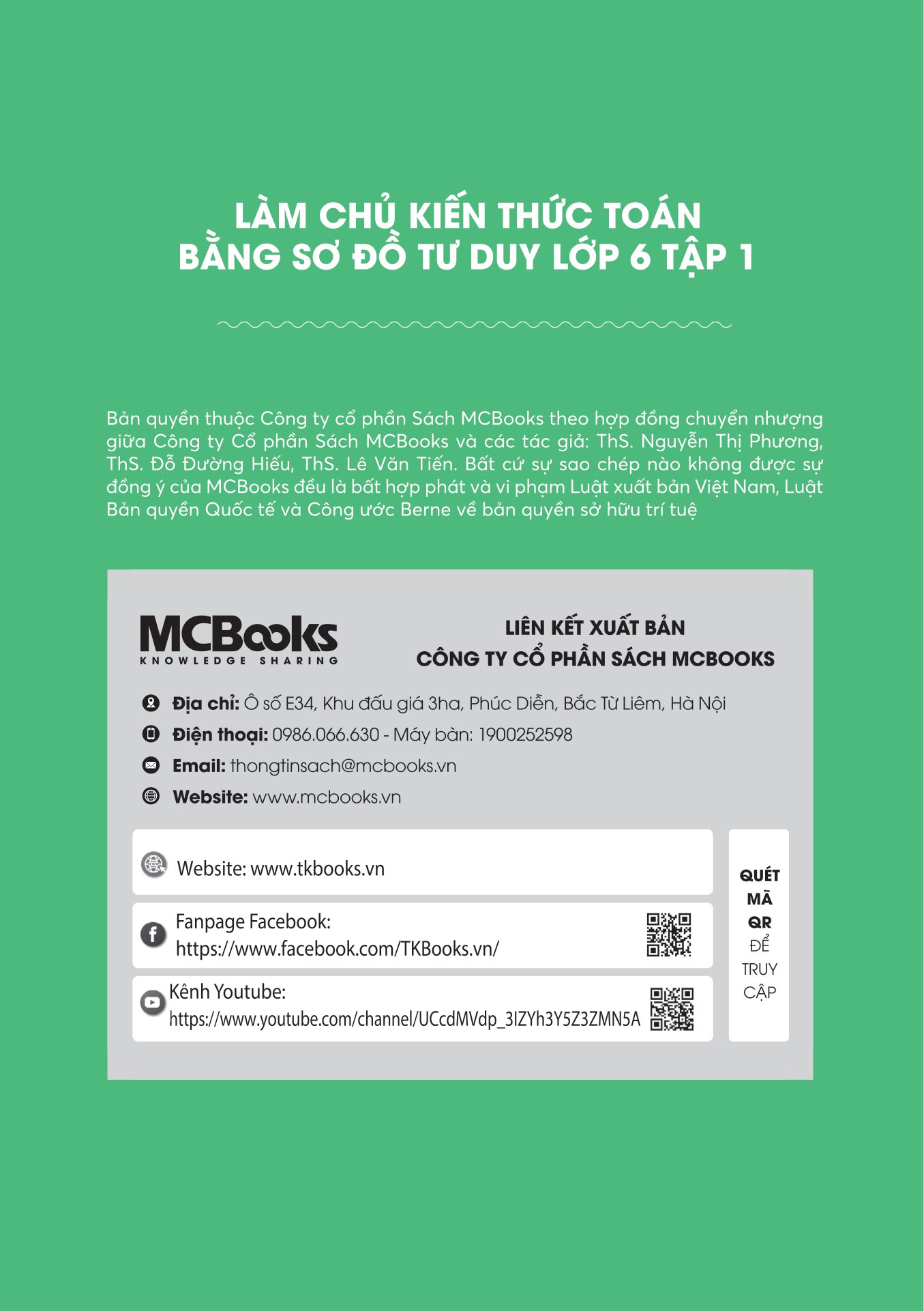 bộ làm chủ kiến thức toán bằng sơ đồ tư duy lớp 6 - tập 1