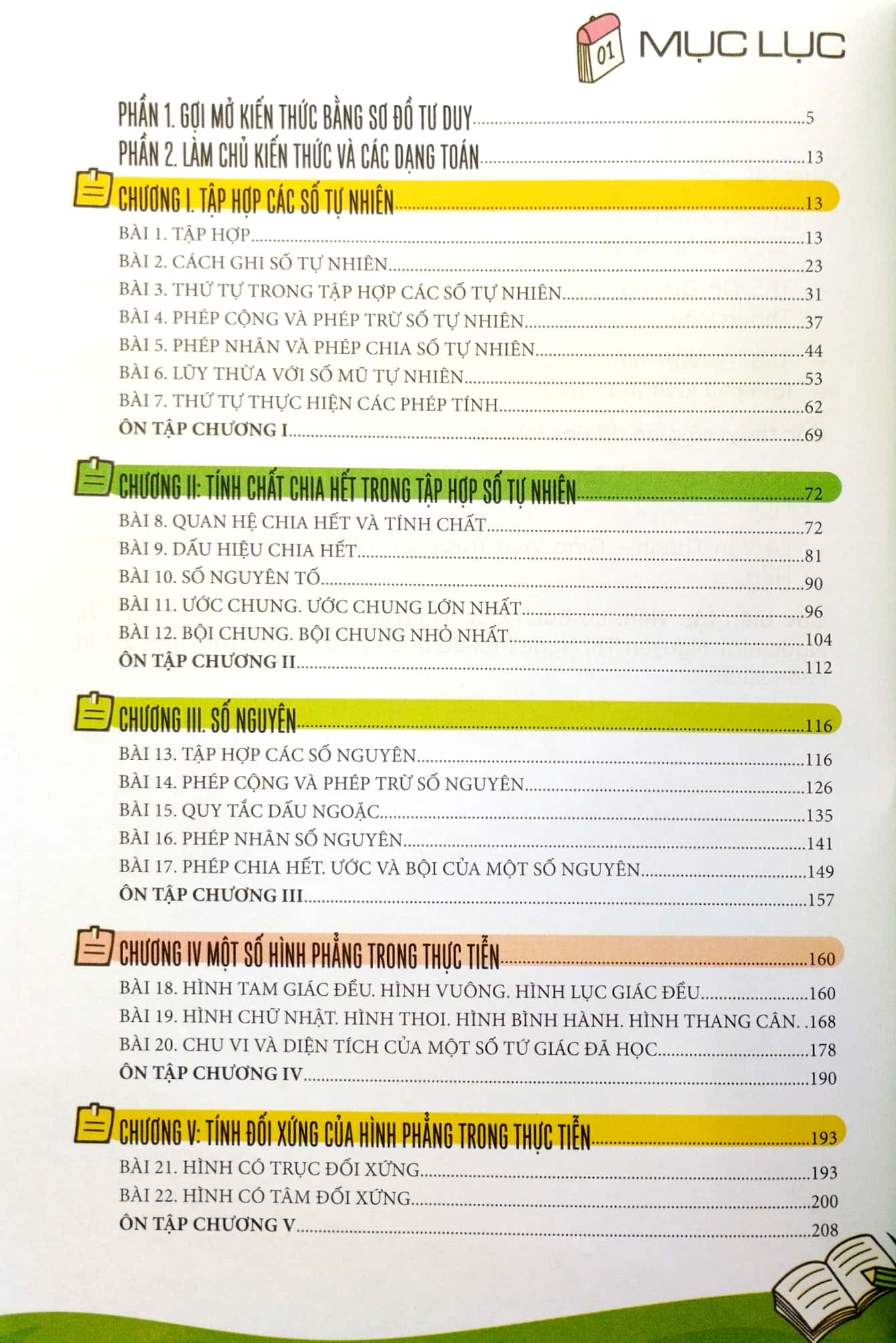 bộ làm chủ kiến thức toán bằng sơ đồ tư duy lớp 6 - tập 1