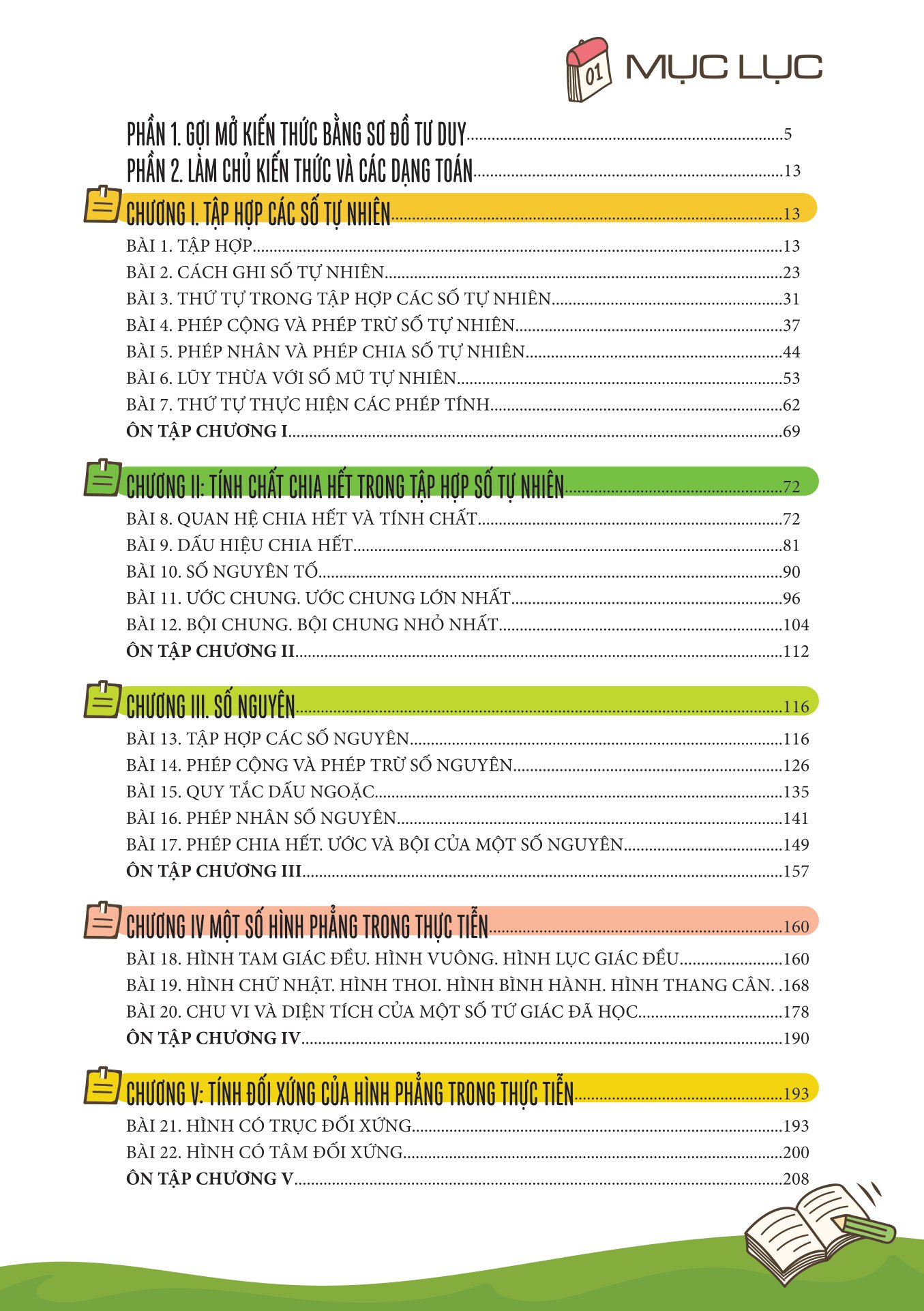bộ làm chủ kiến thức toán bằng sơ đồ tư duy lớp 6 - tập 1