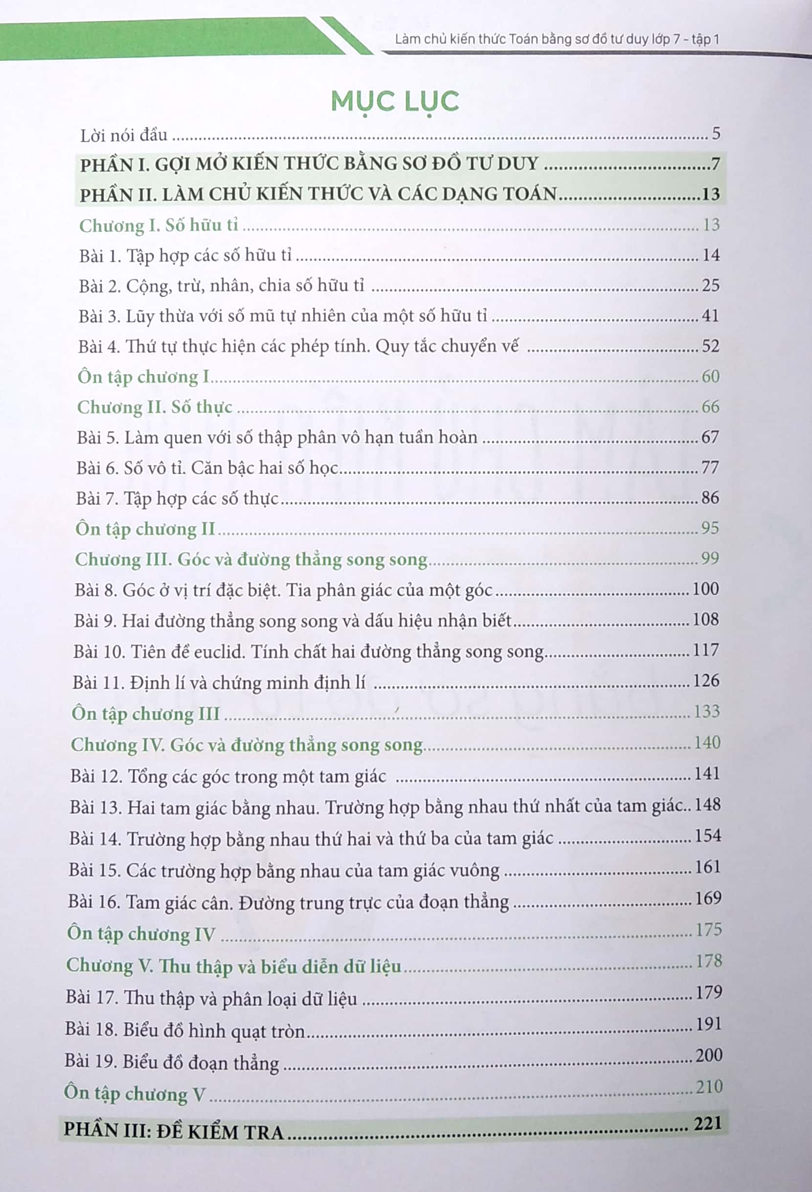bộ làm chủ kiến thức toán bằng sơ đồ tư duy lớp 7 - tập 1