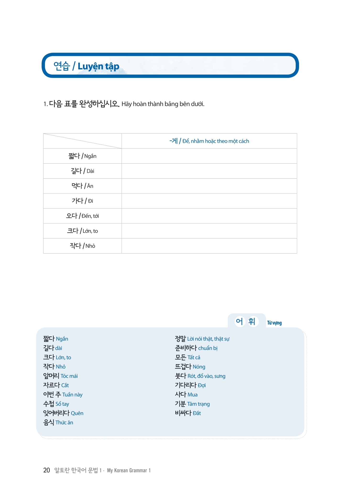 bộ làm chủ ngữ pháp tiếng hàn - dành cho người bắt đầu