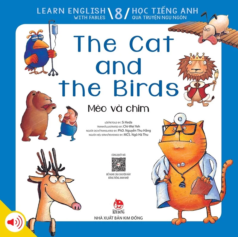 bộ learn english with fables 8 - học tiếng anh qua truyện ngụ ngôn - tập 8 - the cat and the birds - mèo và chim