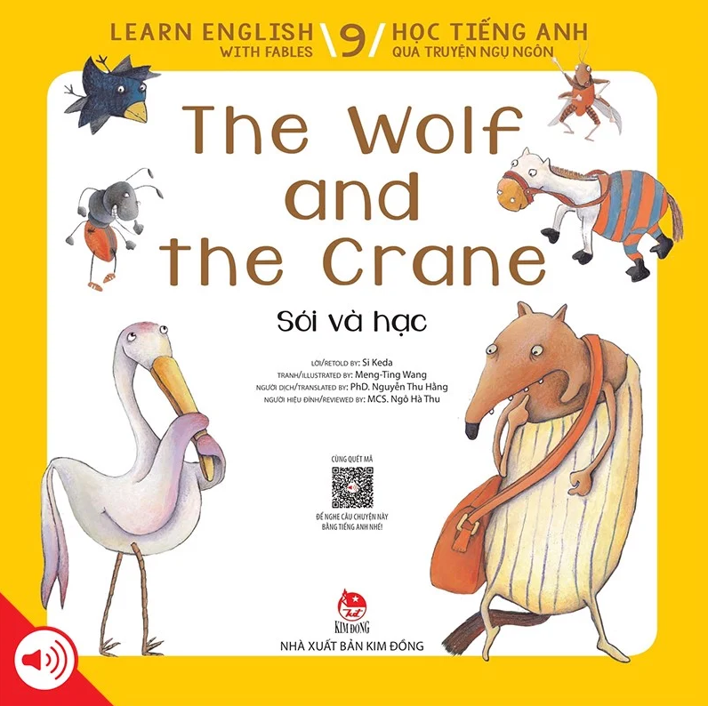 bộ learn english with fables 9 - học tiếng anh qua truyện ngụ ngôn - tập 9 - the wolf and the crane - sói và hạc