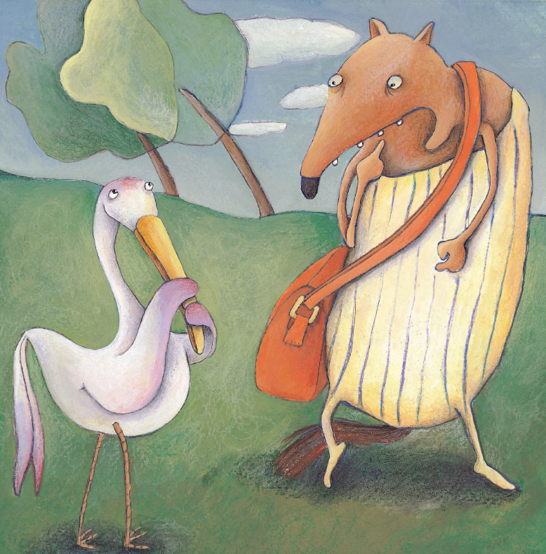 bộ learn english with fables 9 - học tiếng anh qua truyện ngụ ngôn - tập 9 - the wolf and the crane - sói và hạc