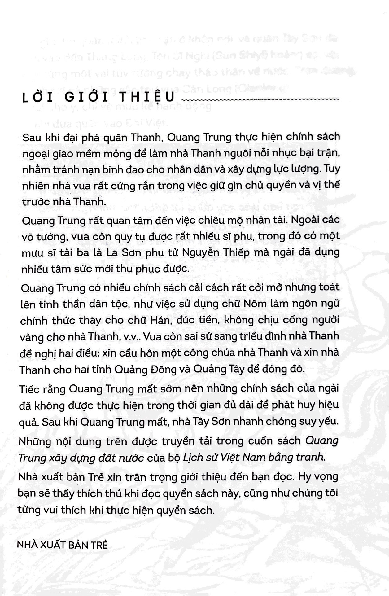 bộ lịch sử việt nam bằng tranh - tập 56 - quang trung xây dựng đất nước