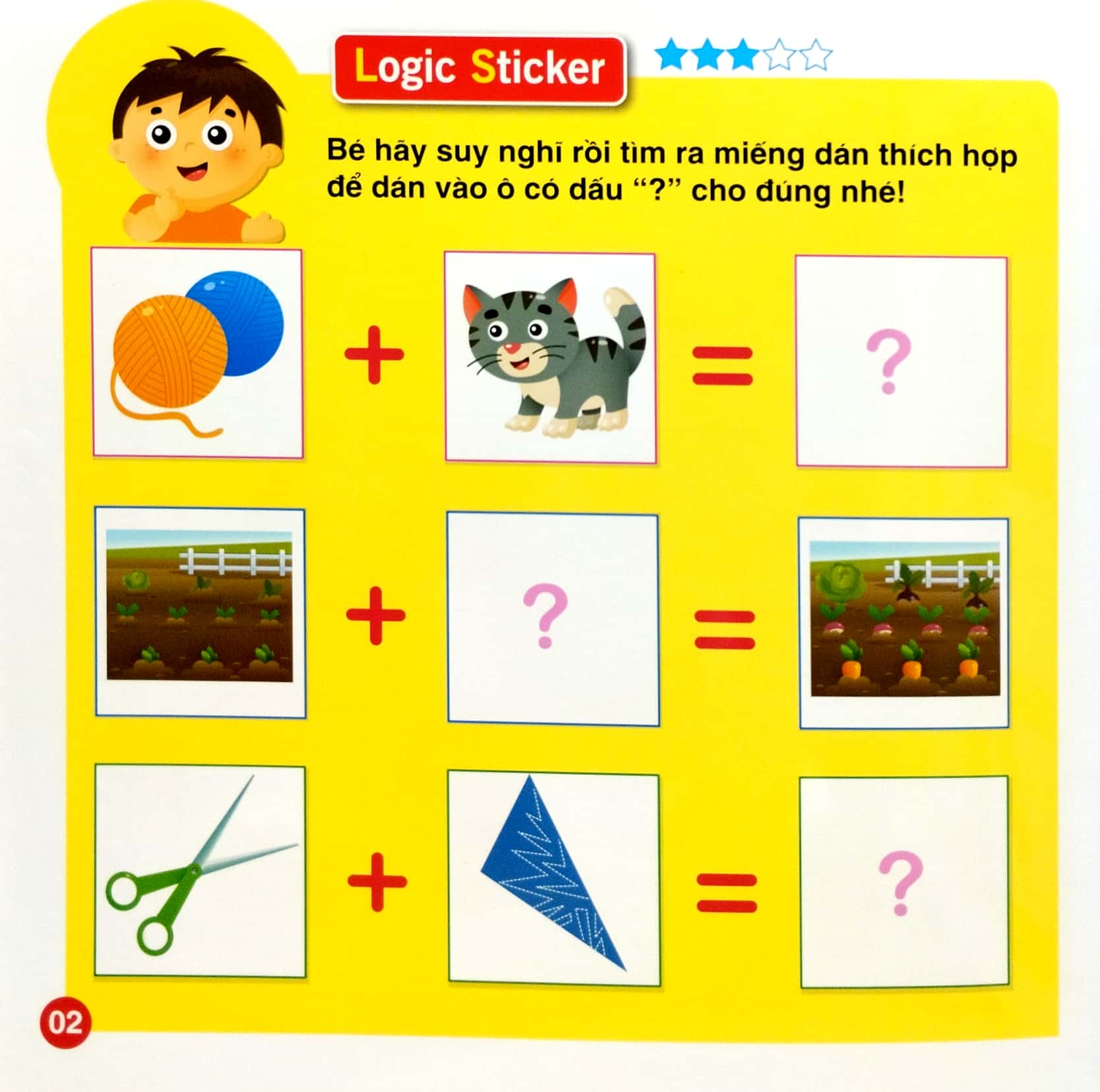 bộ logic sticker for kids - dán hình phát triển tư duy cho bé - quyển 4 (dành cho trẻ 2-8 tuổi)