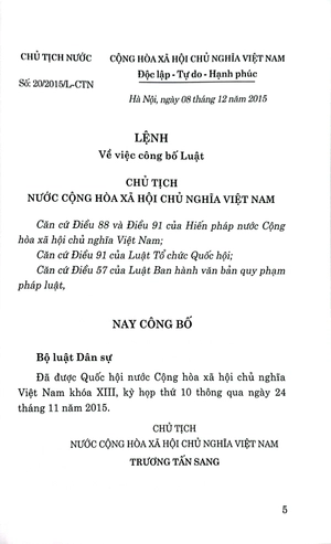 bộ luật dân sự (hiện hành)