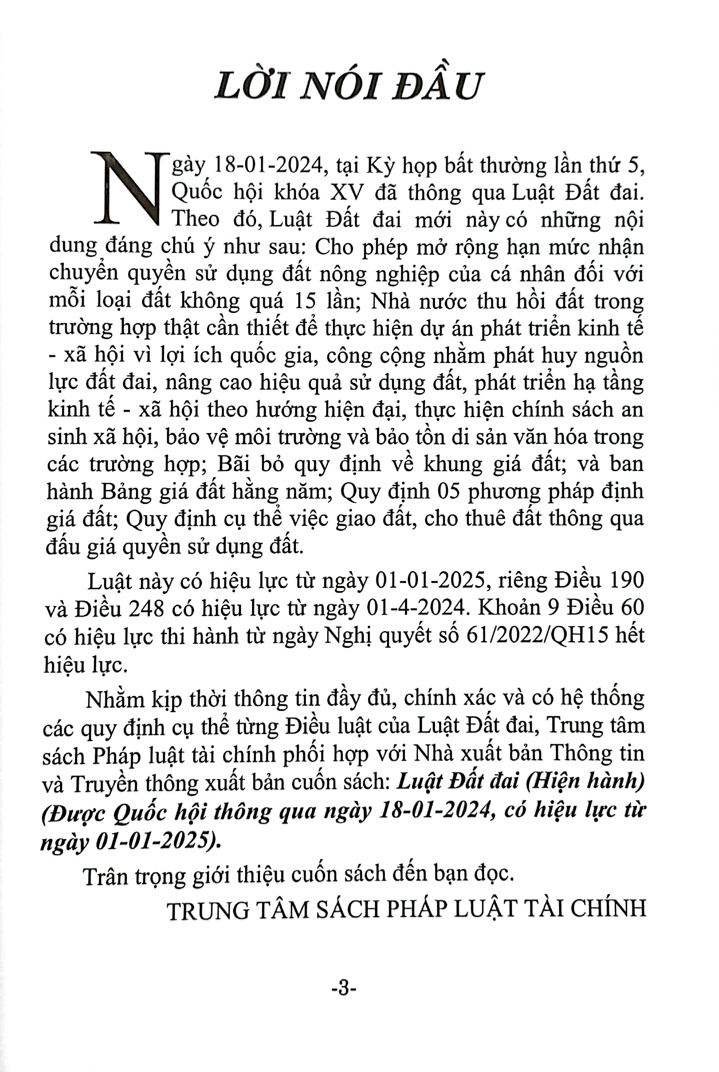 Bo
						
										
										Luat Dat Dai (Hien Hanh) (Duoc Quoc Hoi Thong Qua Ngay 18/01/2024, Co Hieu Luc Tu Ngay 01/08/2024)
