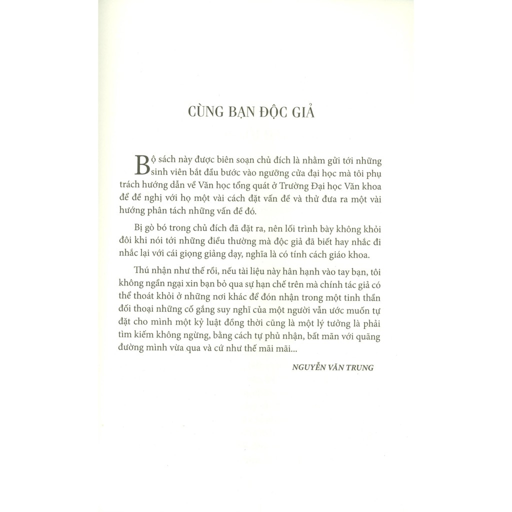 bộ lược khảo văn học i - những vấn đề tổng quát