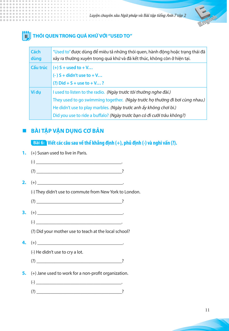 bộ luyện chuyên sâu ngữ pháp và bài tập tiếng anh 7 - tập 2 (chương trình mới)