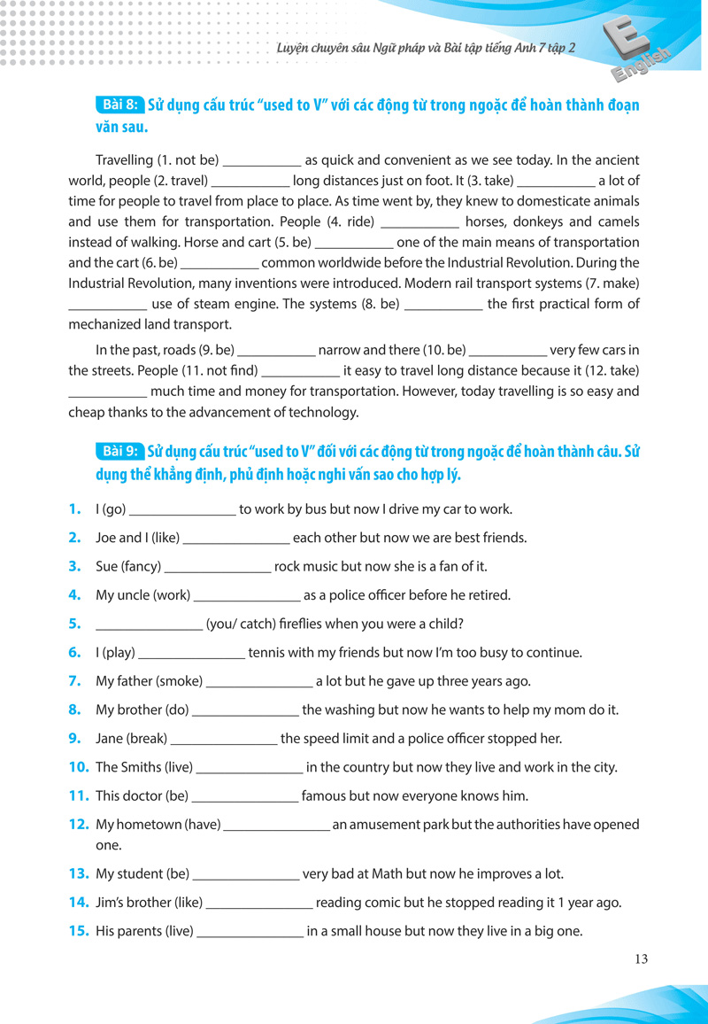 bộ luyện chuyên sâu ngữ pháp và bài tập tiếng anh 7 - tập 2 (chương trình mới)