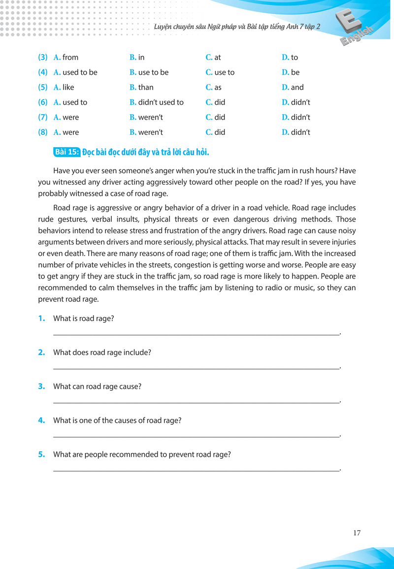 bộ luyện chuyên sâu ngữ pháp và bài tập tiếng anh 7 - tập 2 (chương trình mới)