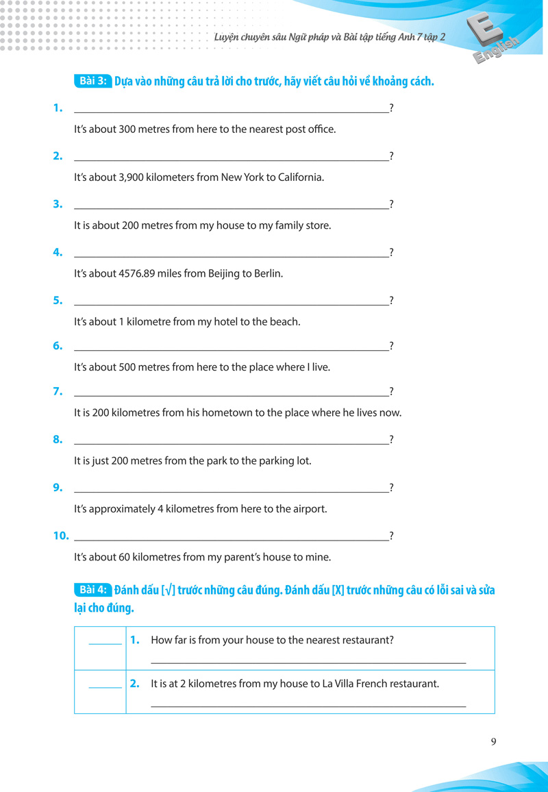 bộ luyện chuyên sâu ngữ pháp và bài tập tiếng anh 7 - tập 2 (chương trình mới)