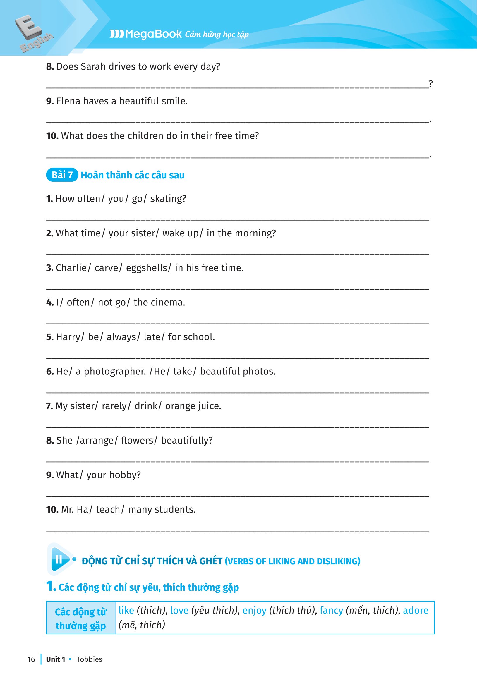 bộ luyện chuyên sâu ngữ pháp và bài tập tiếng anh lớp 7 - tập 1 (theo chương trình giáo dục phổ thông mới)