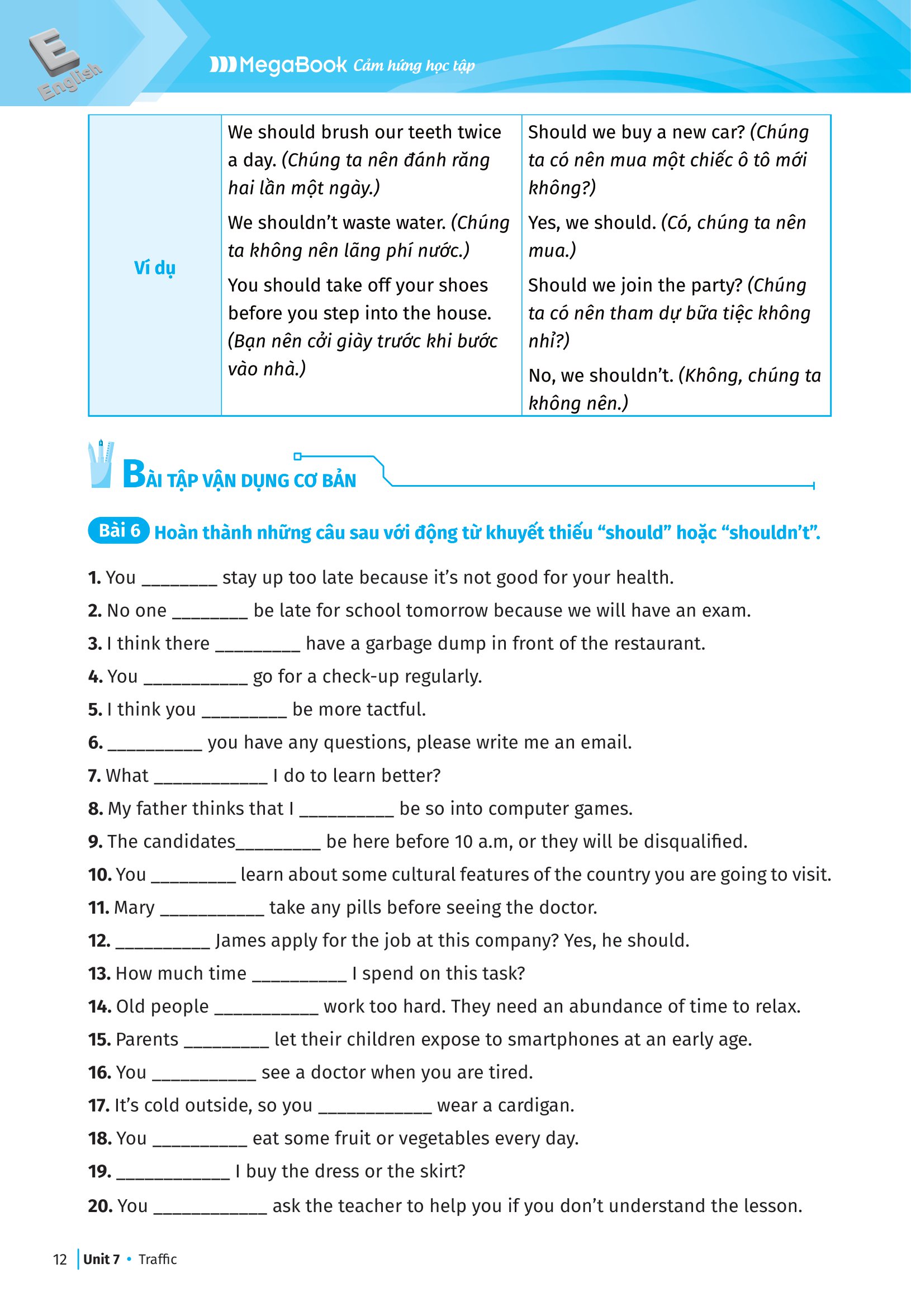 bộ luyện chuyên sâu ngữ pháp và bài tập tiếng anh lớp 7 - tập 2 (theo chương trình giáo dục phổ thông mới)