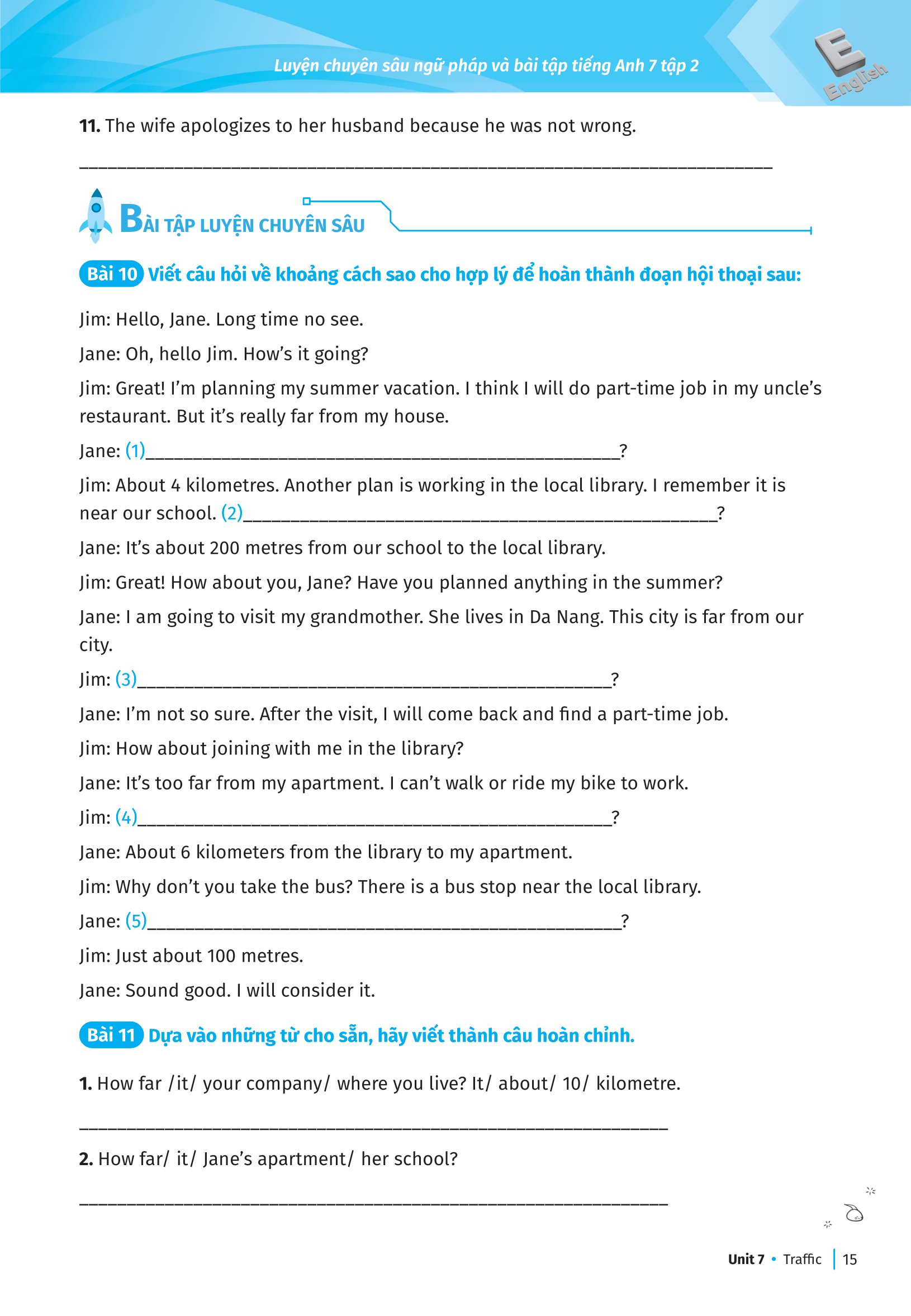 bộ luyện chuyên sâu ngữ pháp và bài tập tiếng anh lớp 7 - tập 2 (theo chương trình giáo dục phổ thông mới)