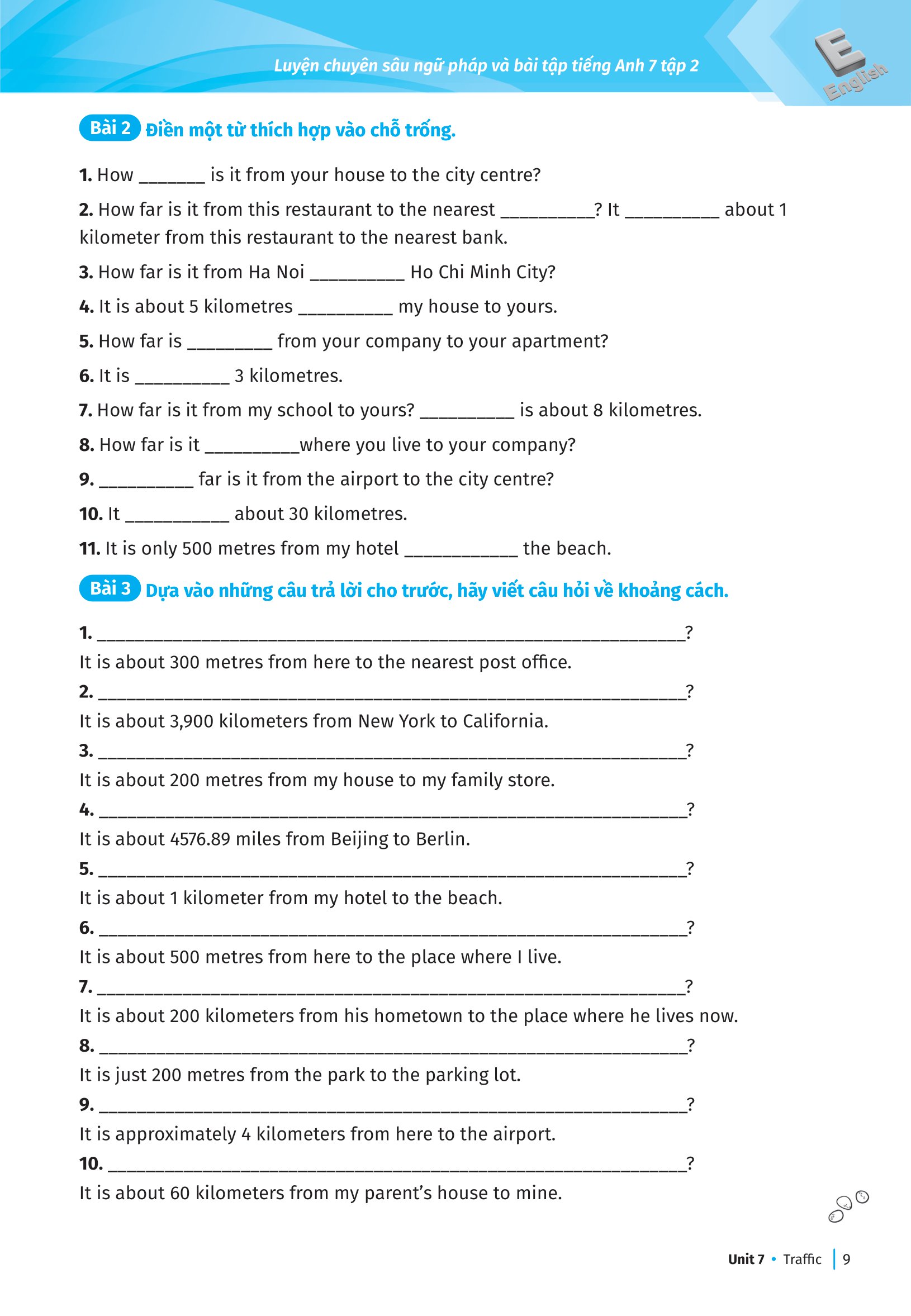bộ luyện chuyên sâu ngữ pháp và bài tập tiếng anh lớp 7 - tập 2 (theo chương trình giáo dục phổ thông mới)