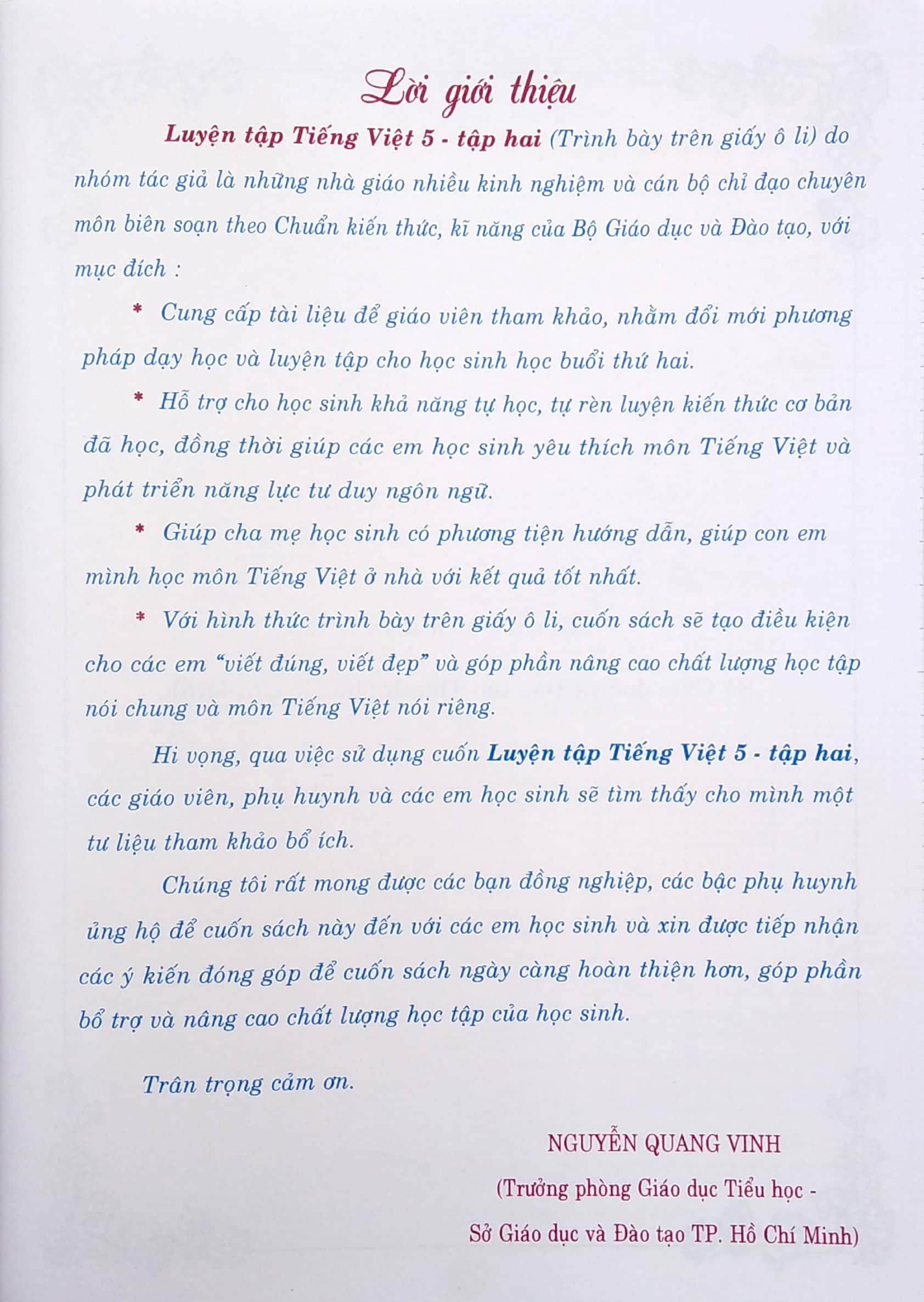 bộ luyện tập tiếng việt 5 - tập 2 (trình bày trên giấy ôli)