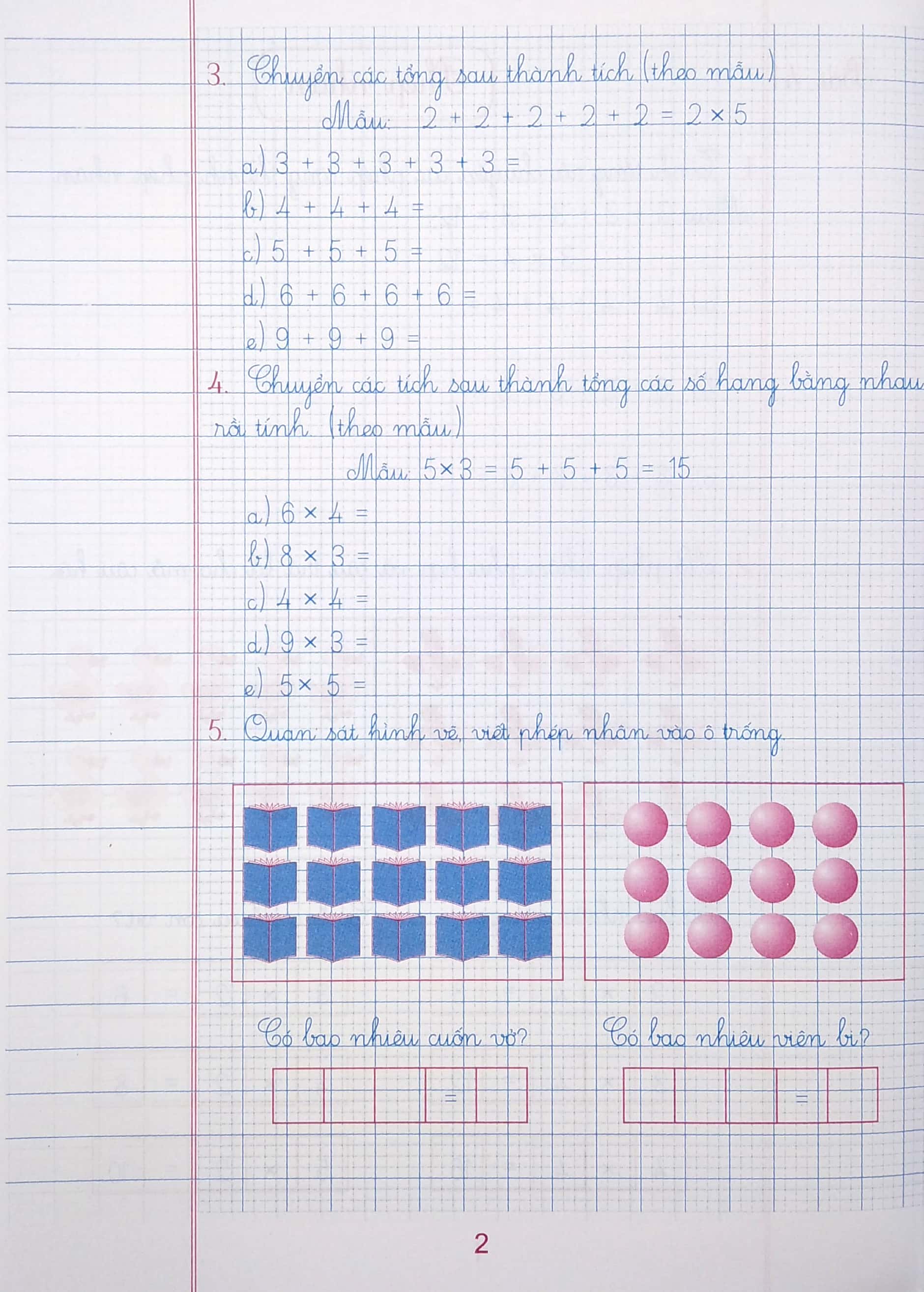bộ luyện tập toán 2 - quyển 2 - trình bày trên giấy ô li (chân trời sáng tạo)