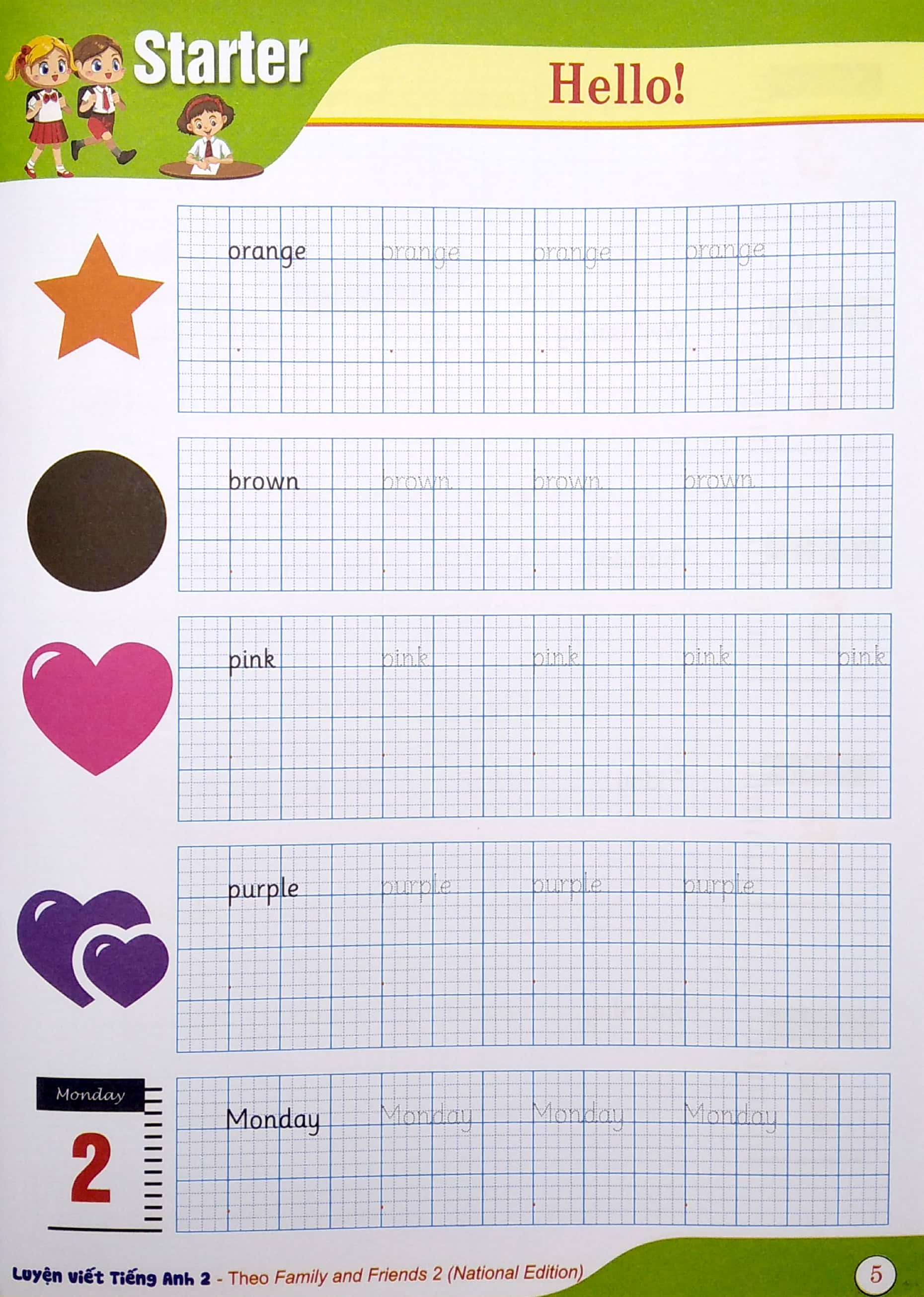 bộ luyện viết tiếng anh family and friends 2 - national edition