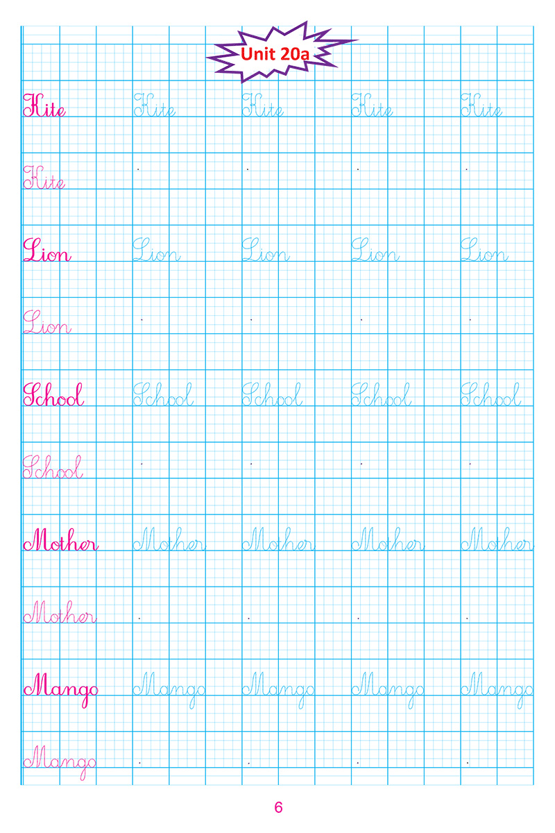 bộ luyện viết tiếng anh trình bày trên giấy ô li dành cho học sinh lớp 1 - tập 2