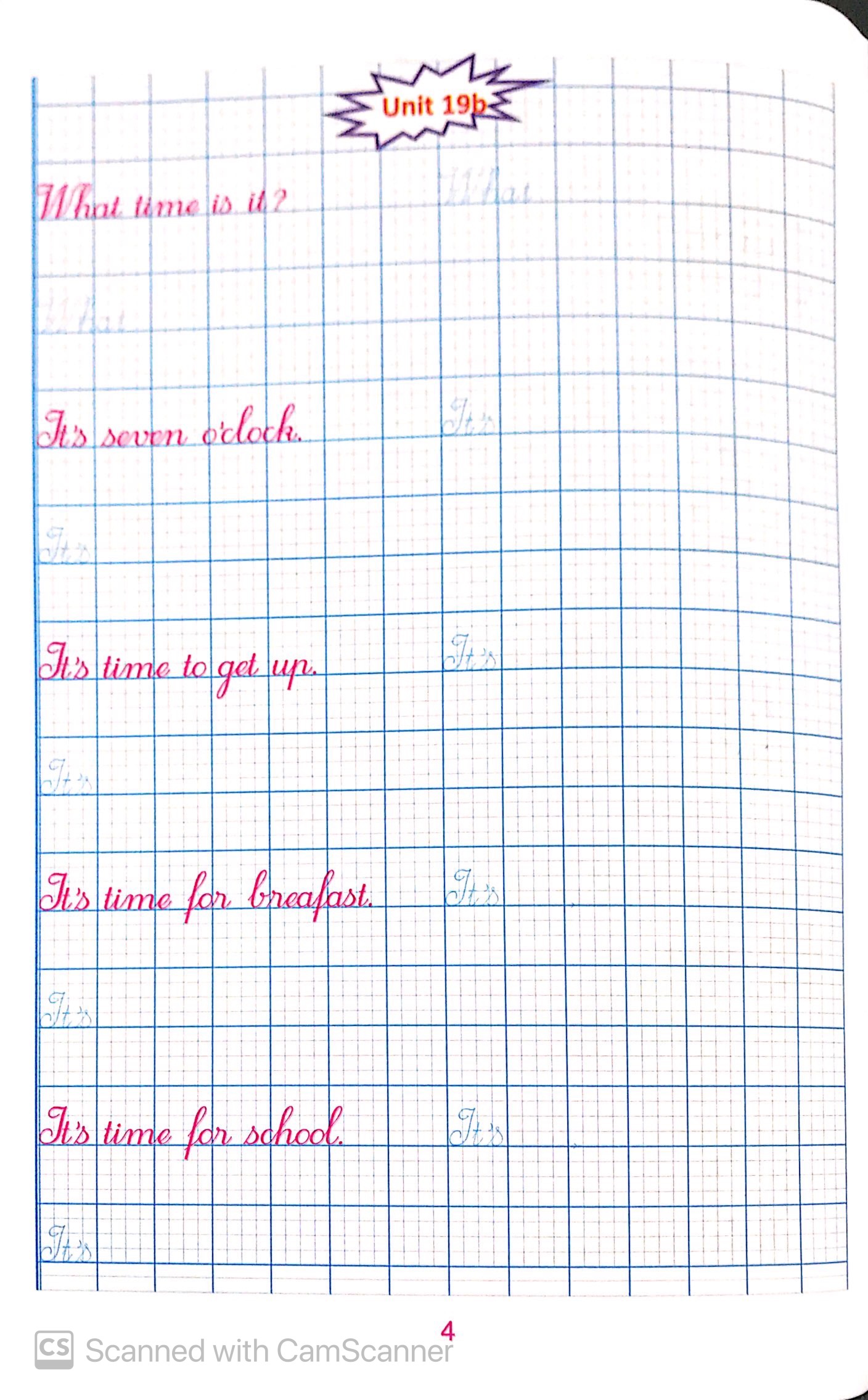 bộ luyện viết tiếng anh trình bày trên giấy ô li dành cho học sinh lớp 4 tập 2