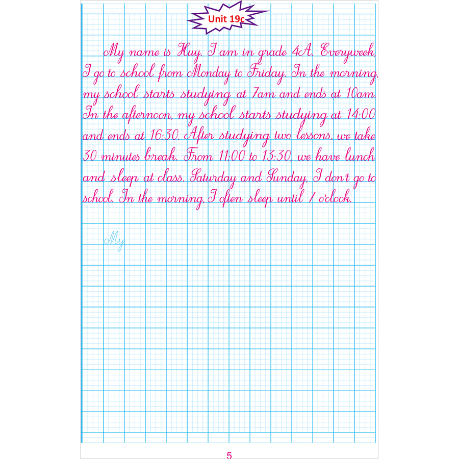 bộ luyện viết tiếng anh trình bày trên giấy ô li dành cho học sinh lớp 4 tập 2