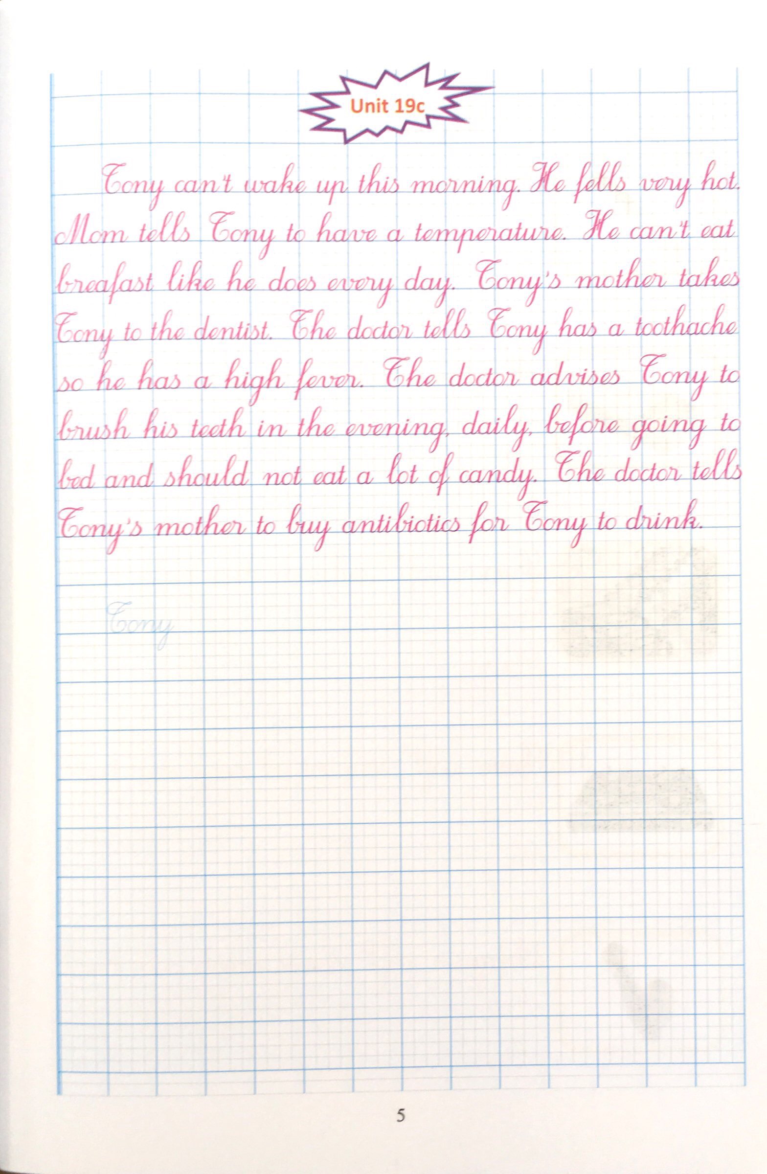 bộ luyện viết tiếng anh trình bày trên giấy ô li dành cho học sinh lớp 5 - tập 2