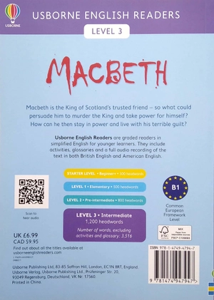 bộ macbeth - usborne english readers level 3