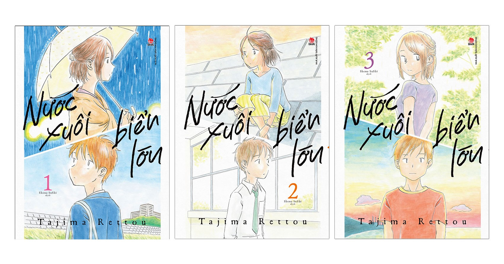 bộ manga - nước xuôi biển lớn: tập 1 - 3 (bộ 3 tập) - tặng kèm 2 bookmark pvc