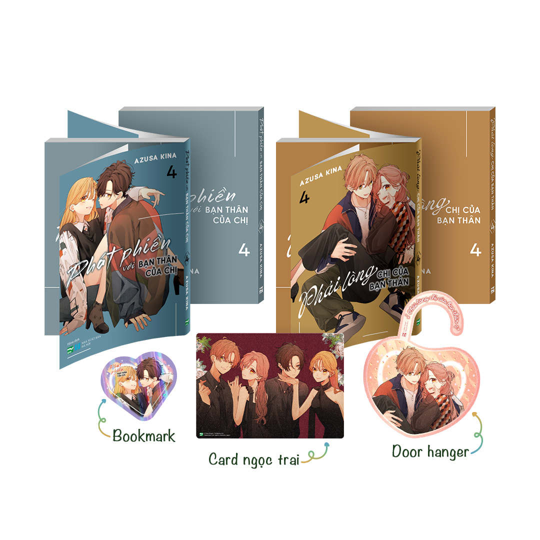 Bộ Manga - Phải Lòng Chị Của Bạn Thân - Tập 4 + Phát Phiền Với Bạn Thân Của Chị - Tập 4 (Bộ 2 Cuốn) - Bản Đặc Biệt - Tặng Kèm Door Hanger + Bookmark + Card Ngọc Trai - Ảnh 2