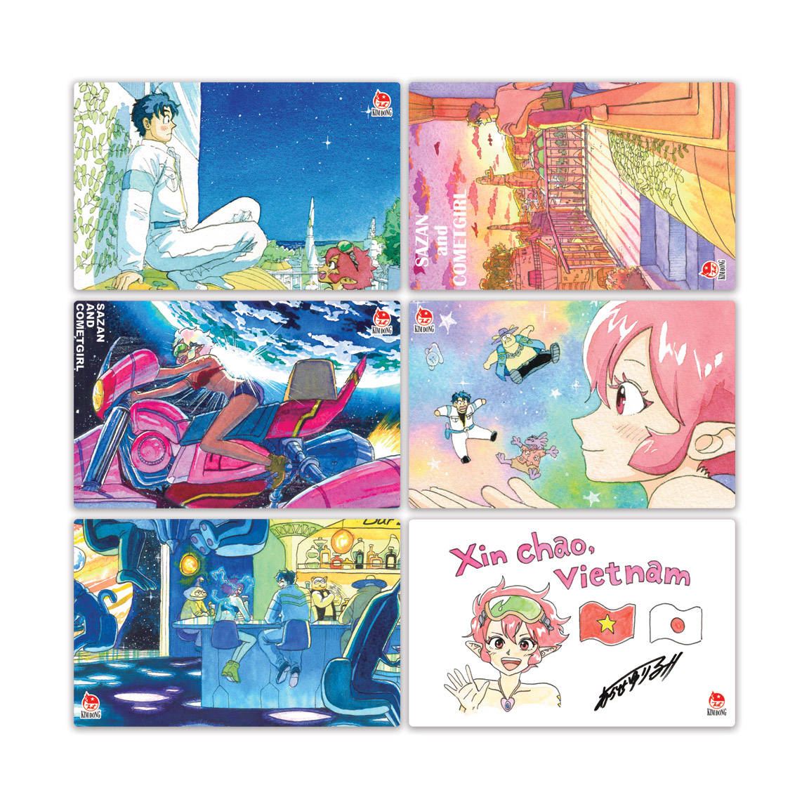 Bo Manga - Sazan Va Co Gai Sao Choi: Tap 1 + Tap 2 (Bo 2 Tap) - Tang Kem Set 6 Mini-Card