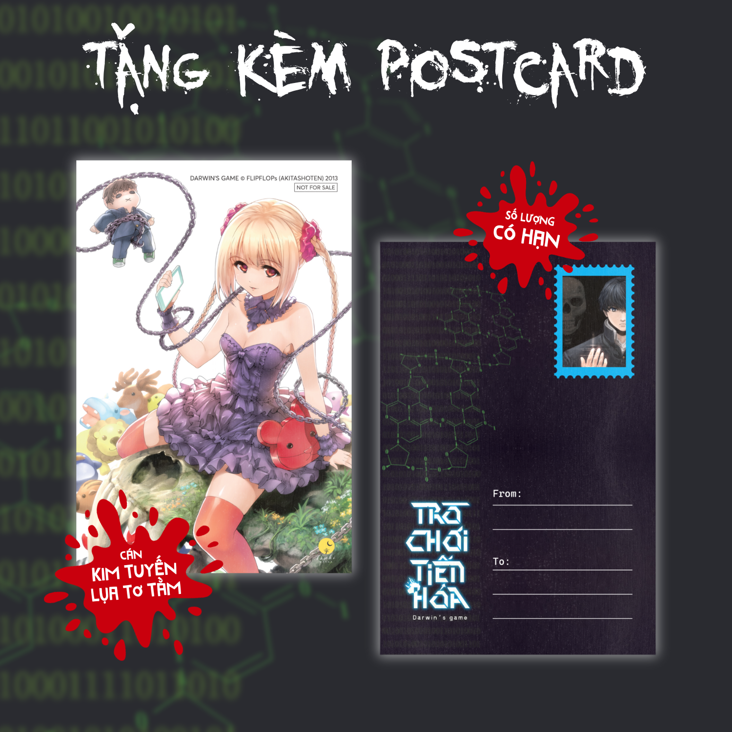 Bo Manga - Tro Choi Tien Hoa - Darwin’s Game - Tap 1 + Tap 2 (Bo 2 Tap) - Ban Dac Biet - Tang Kem Postcard Boi Cung Can Kim Tuyen Lua To Tam