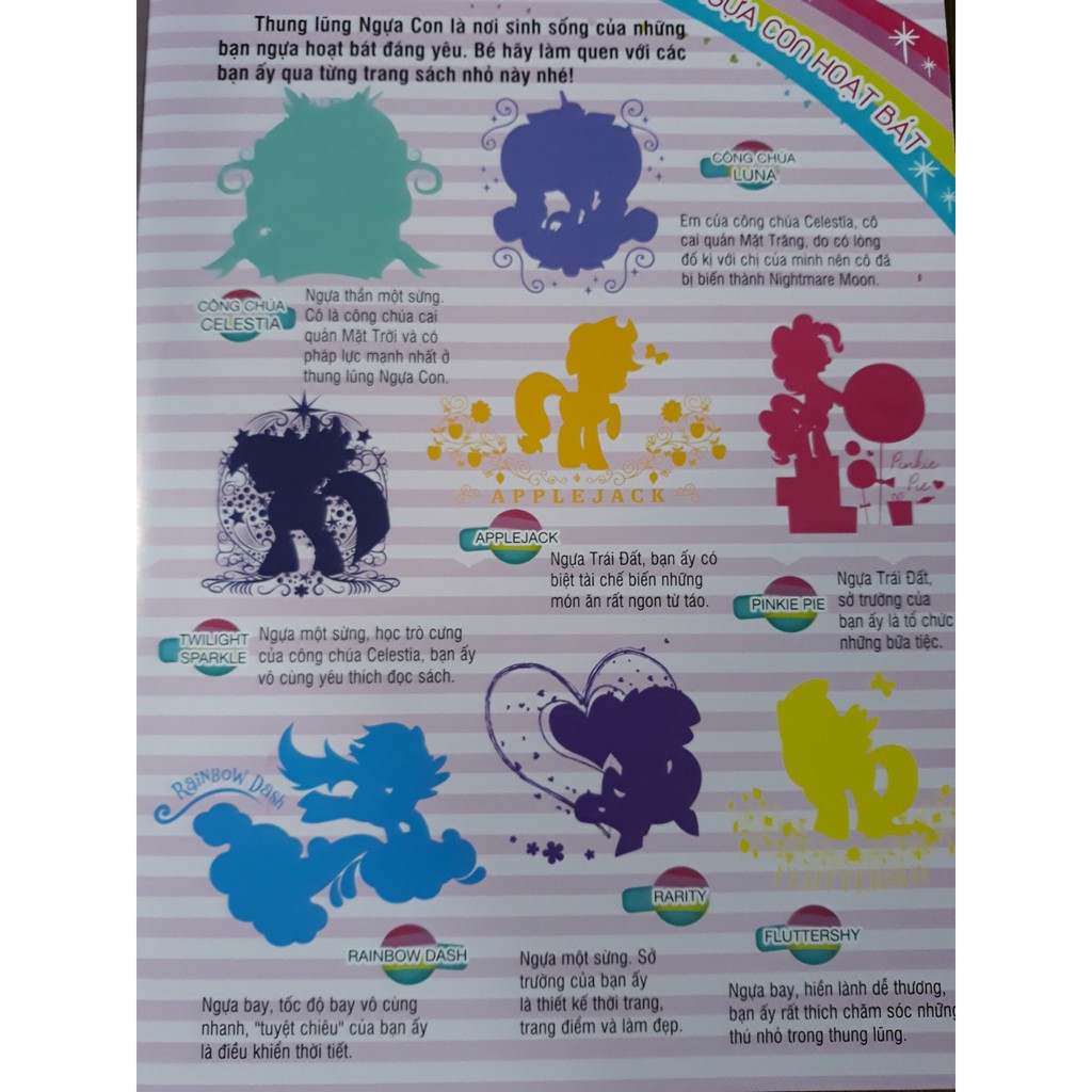bộ my little pony - bộ sưu tập đề can lấp lánh 2