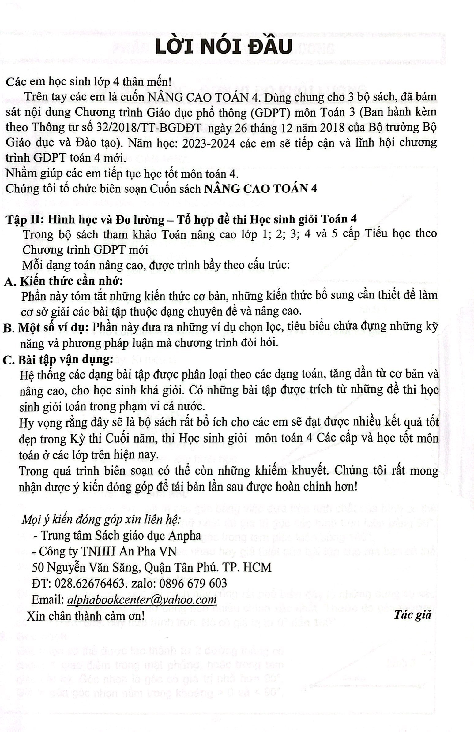 bộ nâng cao toán 4 - tập 2 (biên soạn theo chương trình giáo dục phổ thông mới)