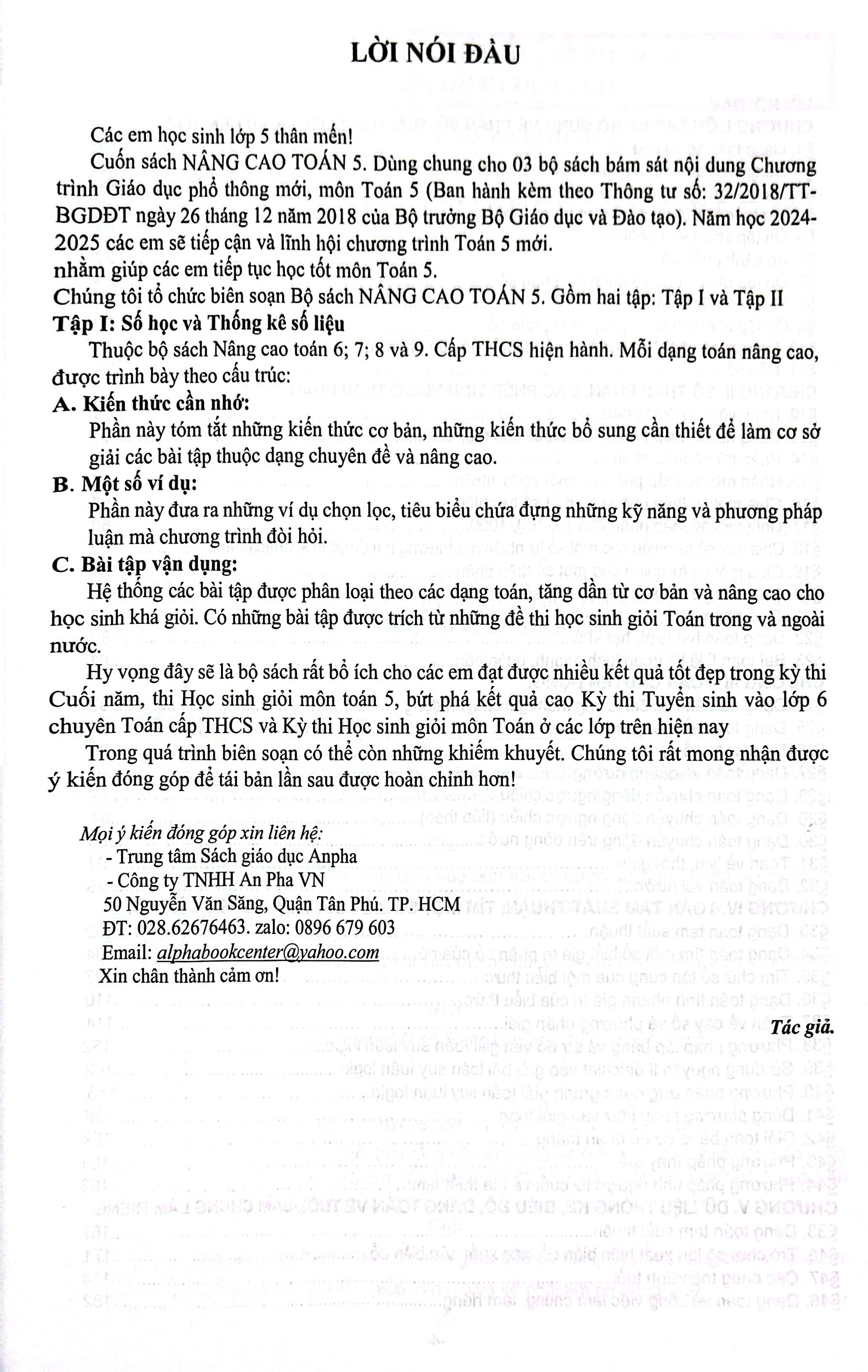 Bo
						
										
										Nang Cao Toan 5 - Tap 1 (Bien Soan Theo Chuong Trinh Giao Duc Pho Thong Moi)