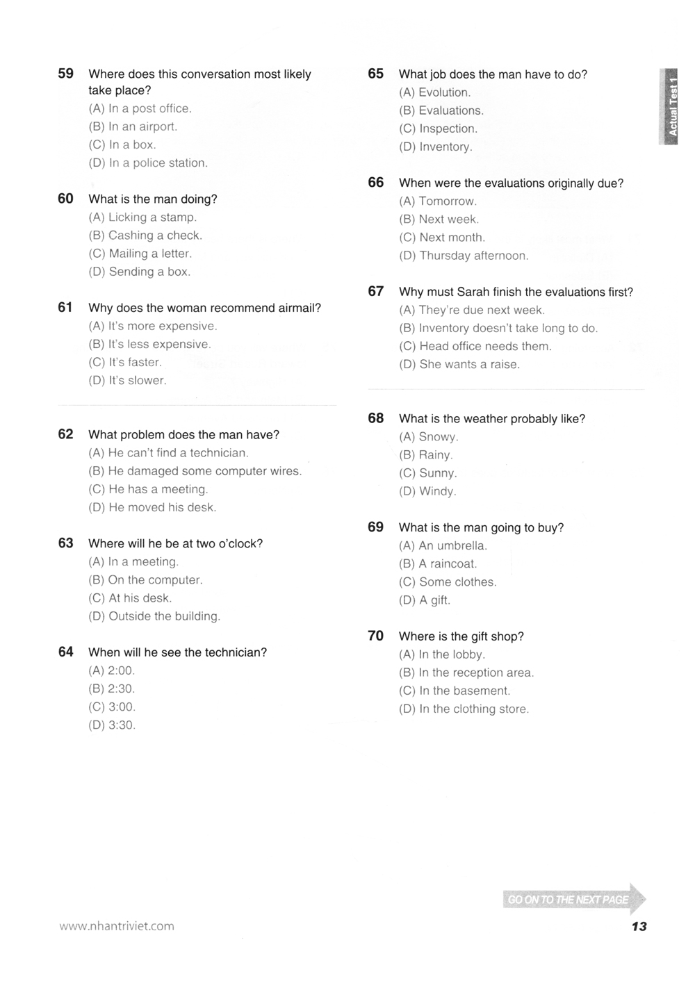 bộ new toeic actual test part 3,4 (kèm cd)