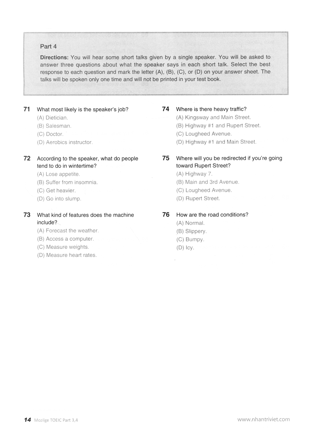 bộ new toeic actual test part 3,4 (kèm cd)