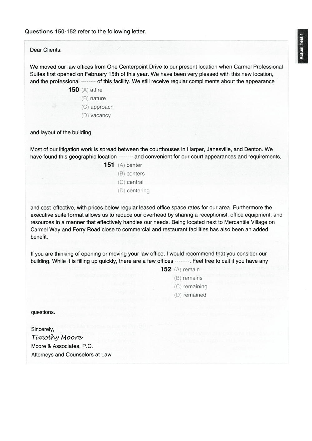 bộ new toeic actual test part 5,6 (không cd)