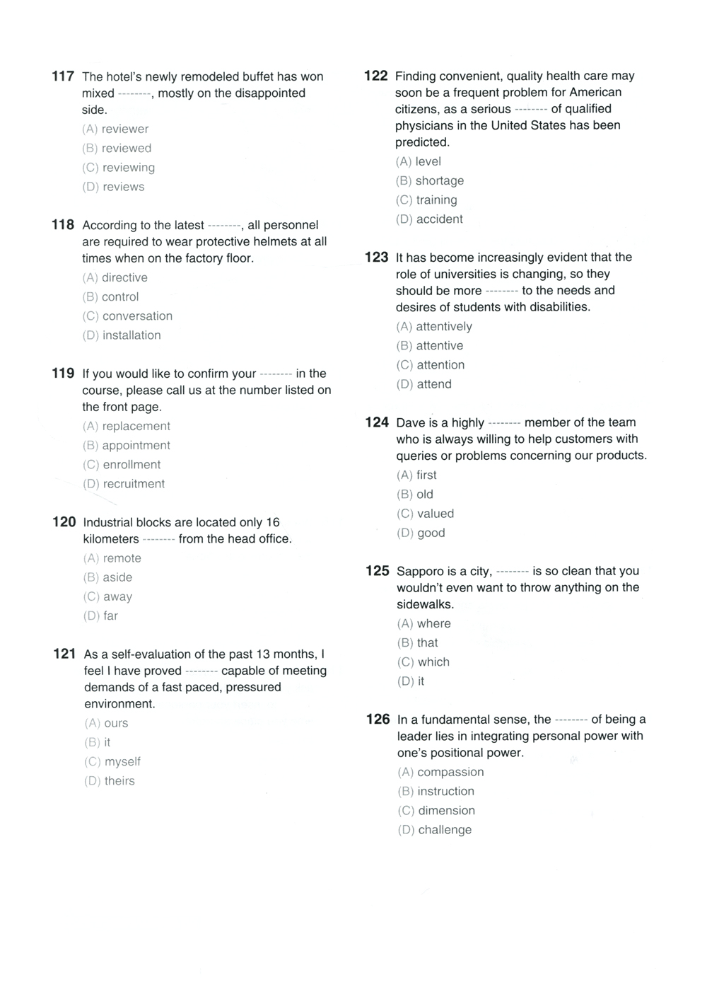 bộ new toeic actual test part 5,6 (không cd)