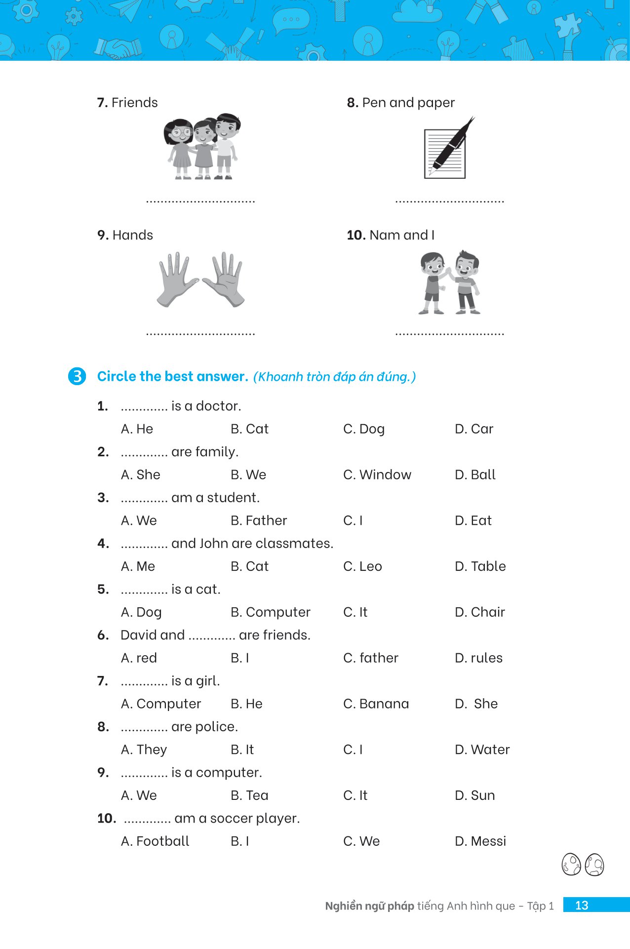 bộ nghiền ngữ pháp tiếng anh hình que - tập 1: cơ bản